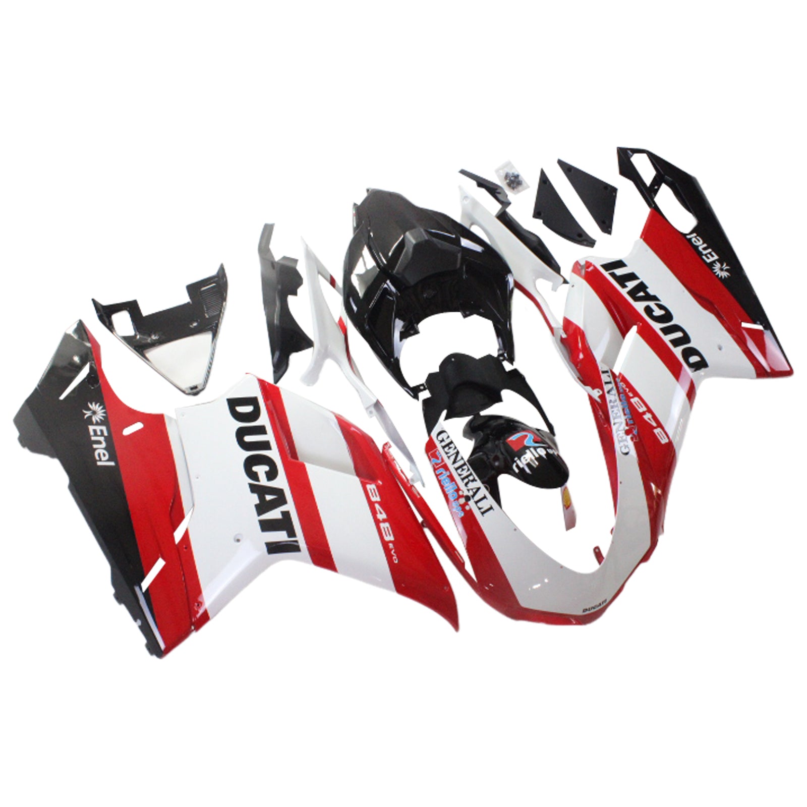 Amotopart All Years Ducati 1098 1198 848 Red&White Style5 Fairing Kit