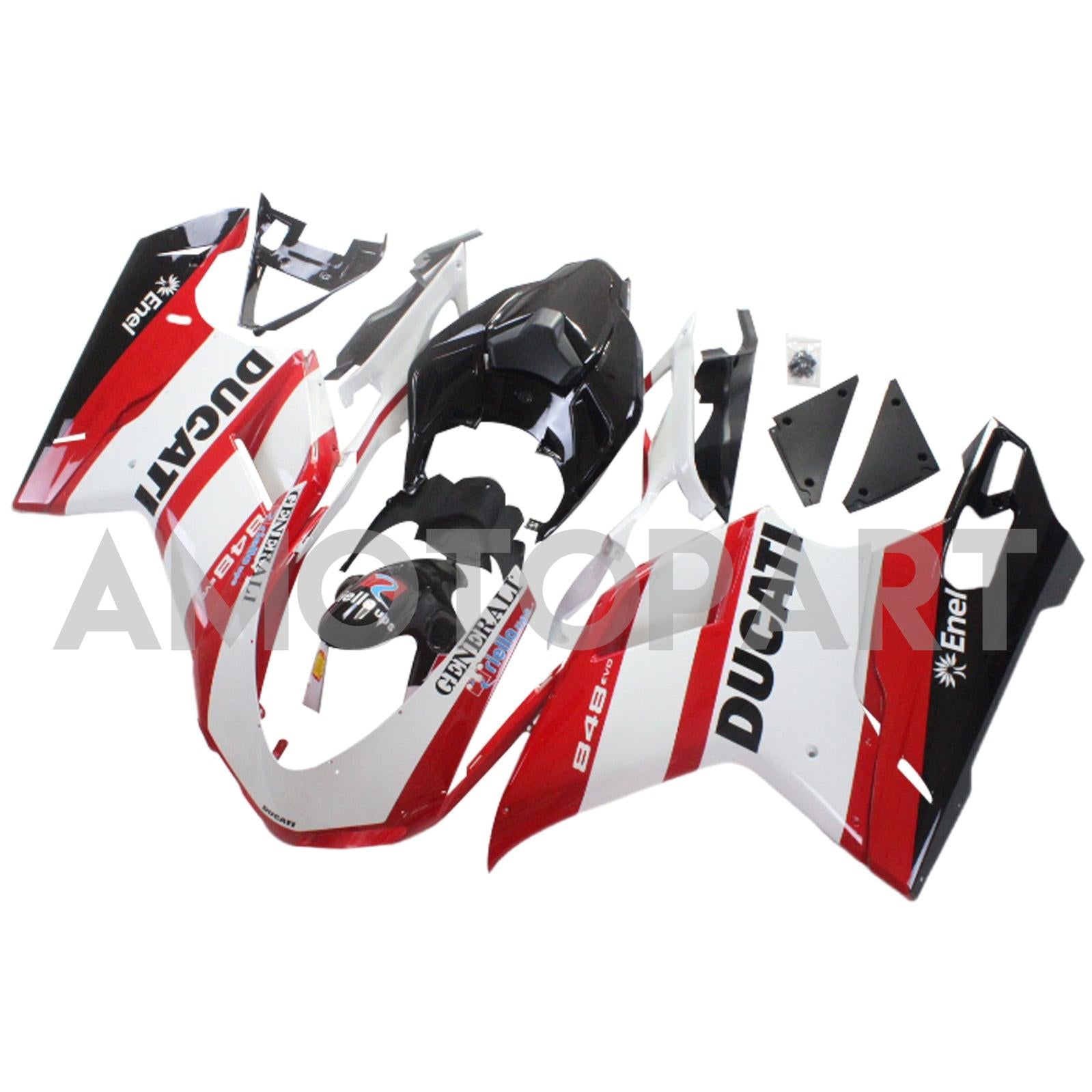 Amotopart All Years Ducati 1098 1198 848 Zestaw Red & White Style 5