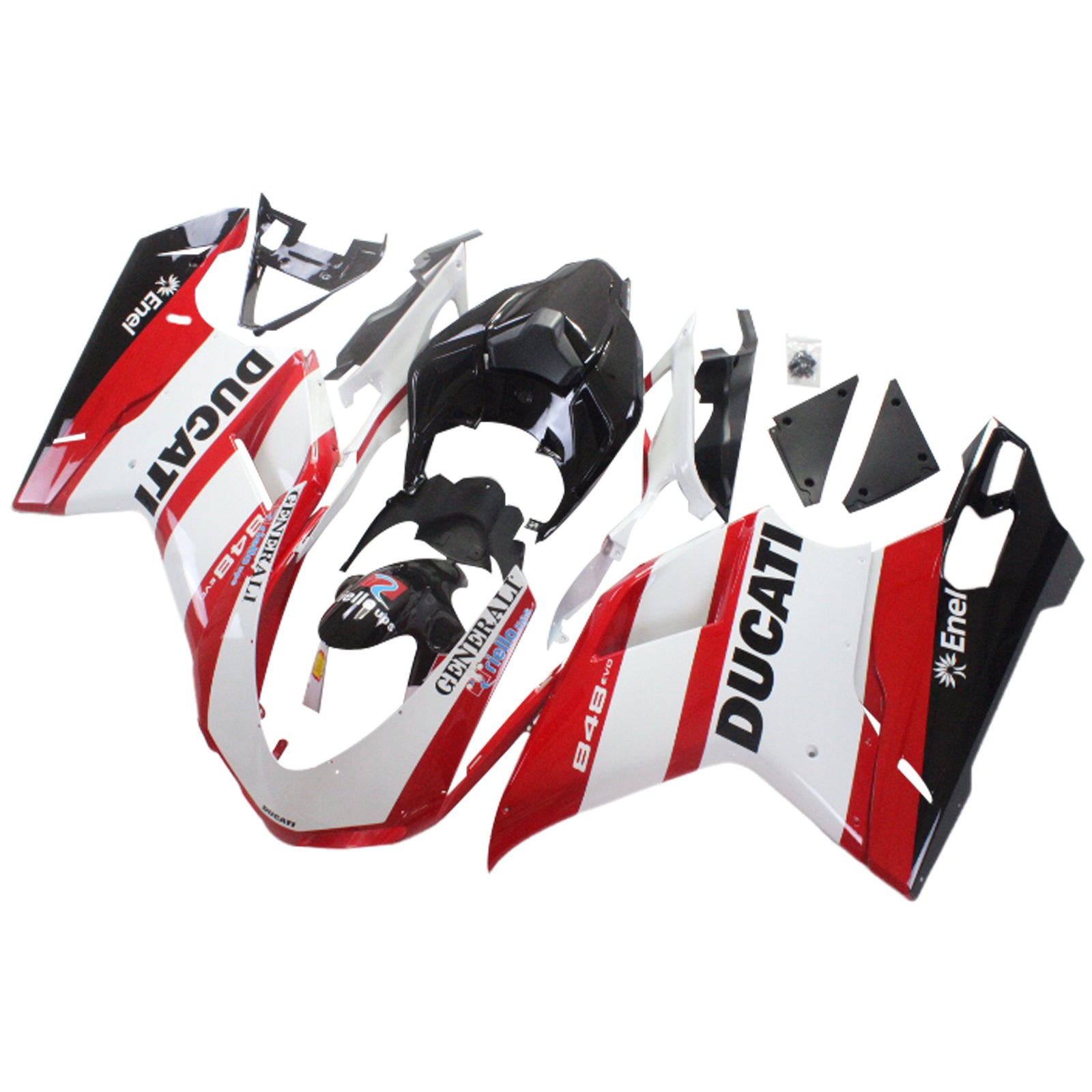 Amotopart All Years Ducati 1098 1198 848 Red&White Style5 Fairing Kit