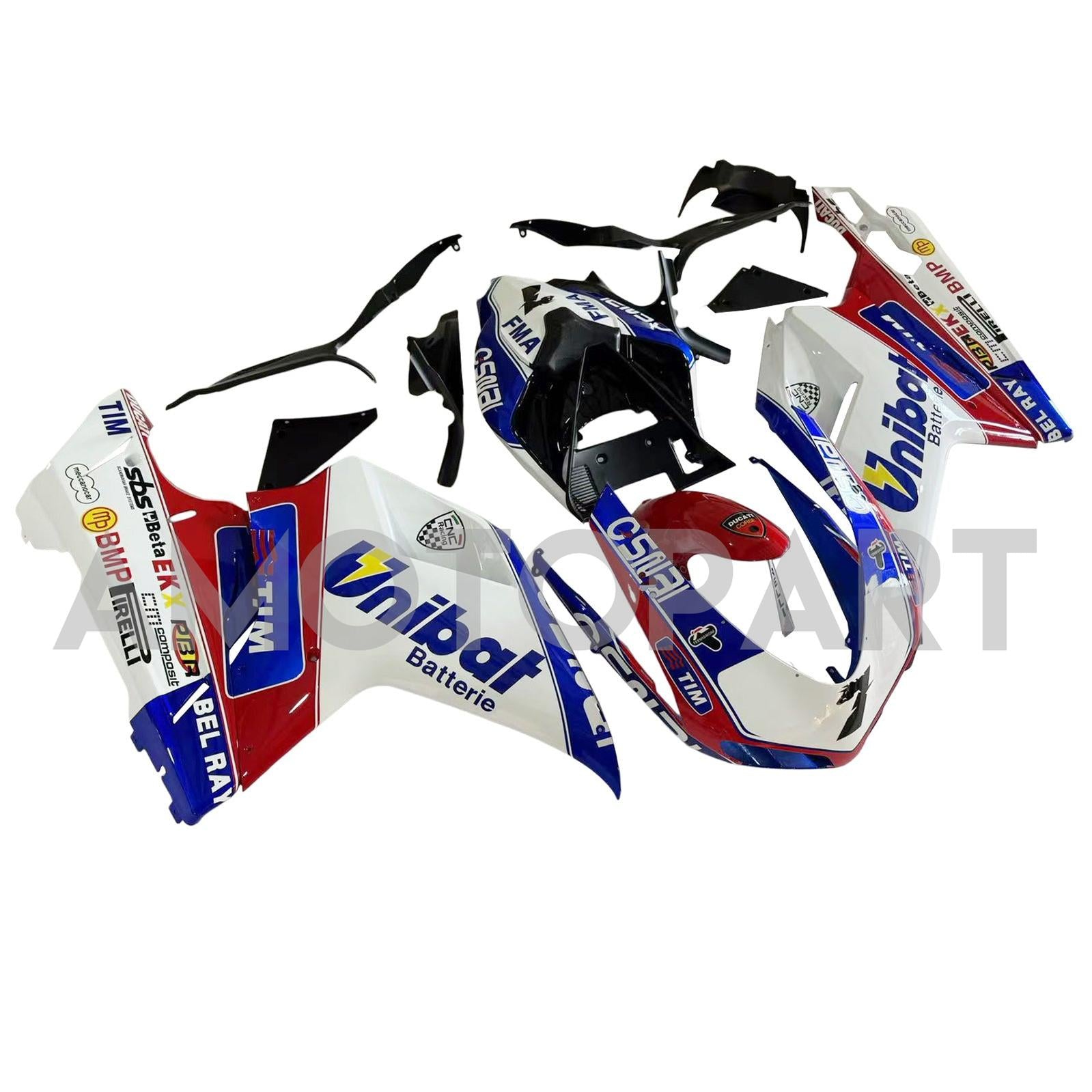 Amotopart All Years Ducati 1098 1198 848 Red&Blue Style2 Fairing Kit