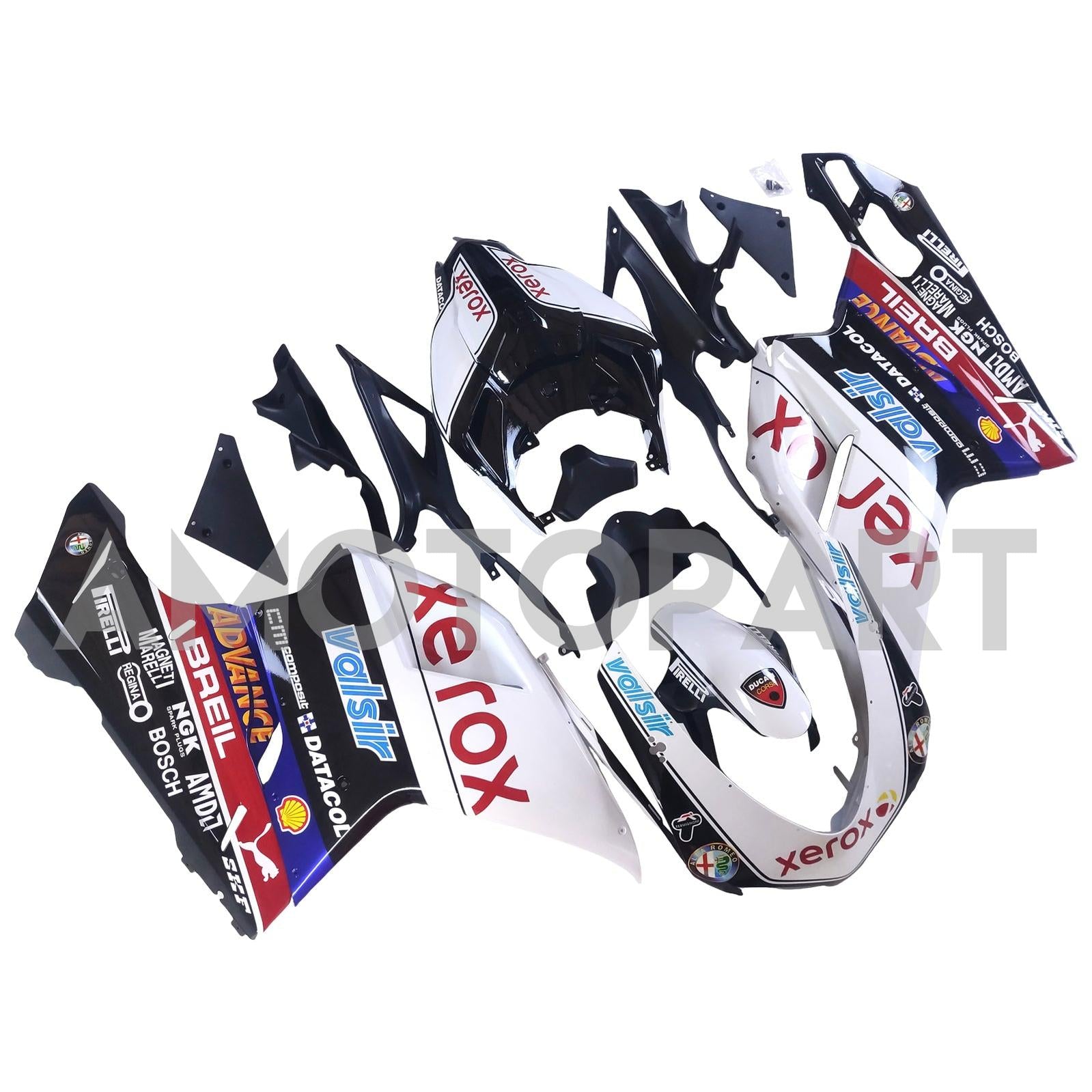 Amotopart varje år Ducati 1098 1198 848 Black & White Style3 Fairing Kit