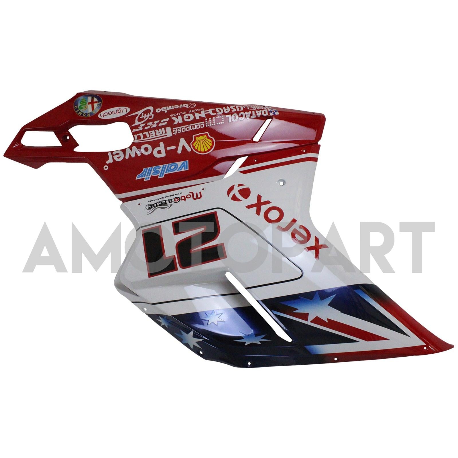 Amotopart All Years Ducati 1098 1198 848 Red&White Style7 Fairing Kit