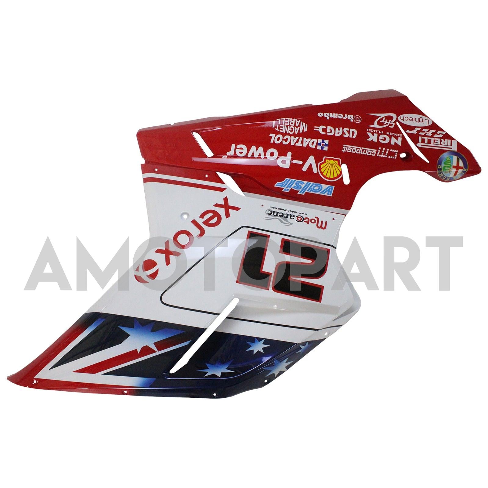 Amotopart All Years Ducati 1098 1198 848 Red&White Style7 Fairing Kit