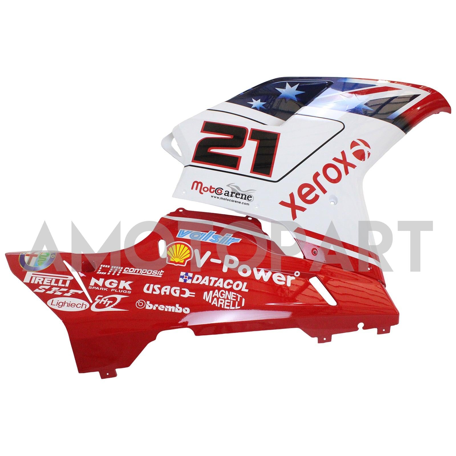 Amotopart All Years Ducati 1098 1198 848 Red&White Style7 Fairing Kit