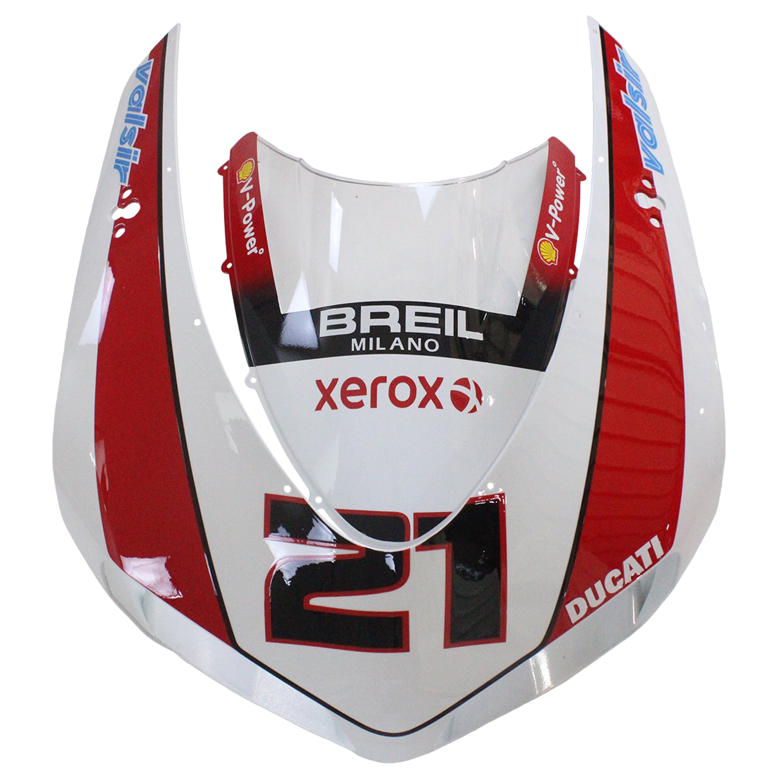 Amotopart 2007-2012 Ducati 1098 1198 848 Kit carena Style7 rosso e bianco