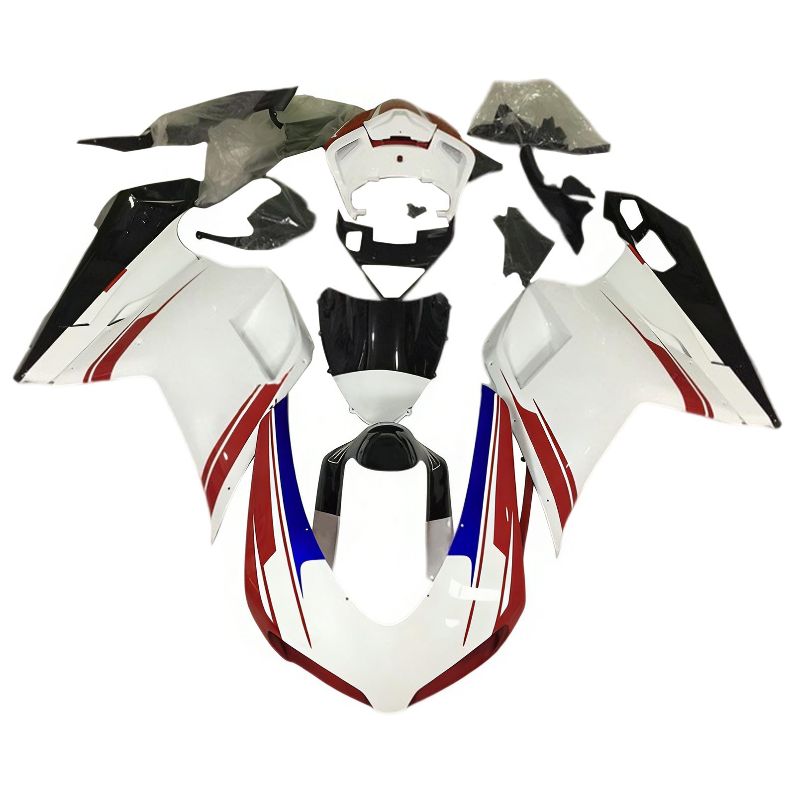 Amotopart All Years Ducati 1098 1198 848 Red&White Style10 Fairing Kit