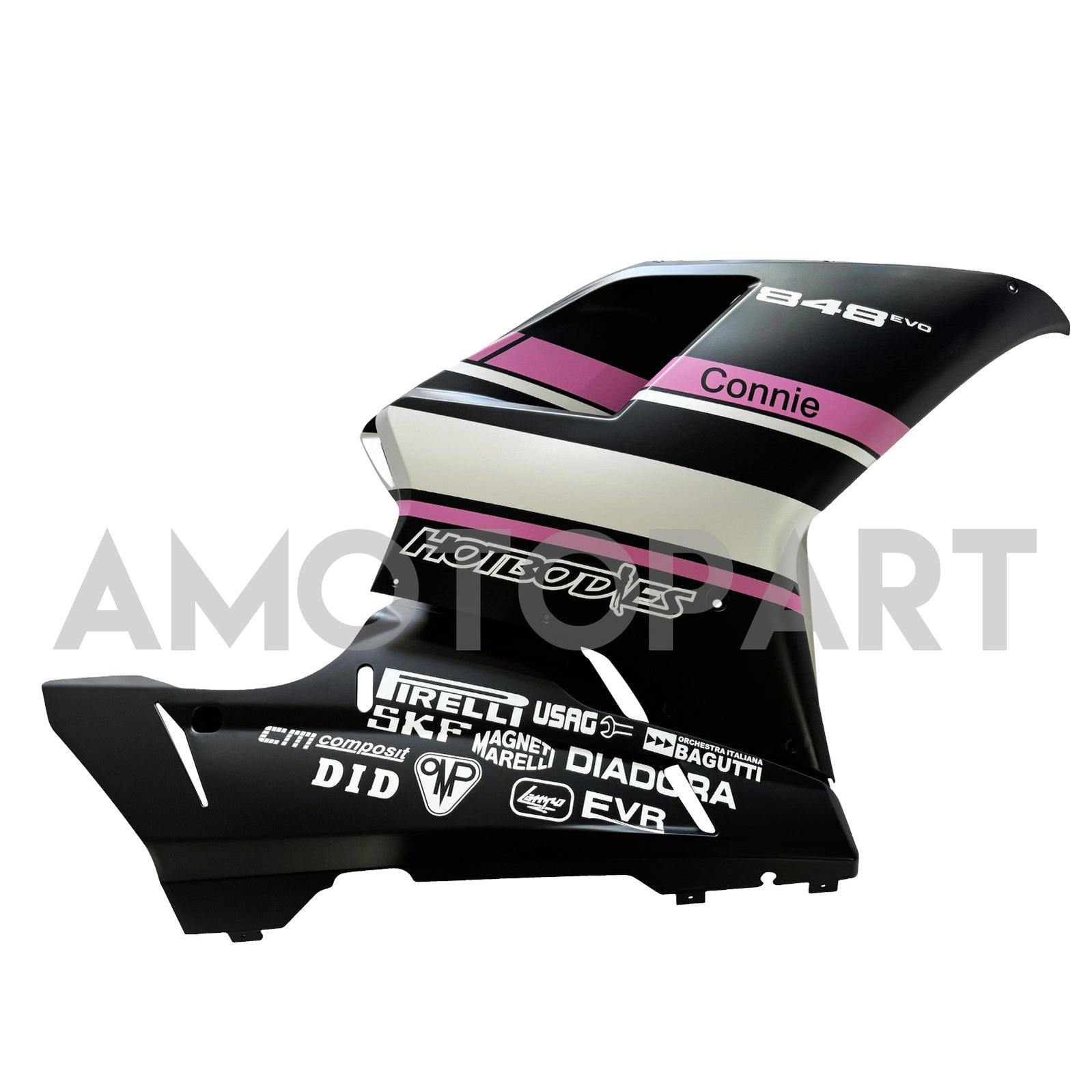Amotopart All Years Ducati 1098/1198/848 Black Pink Fairing Kit