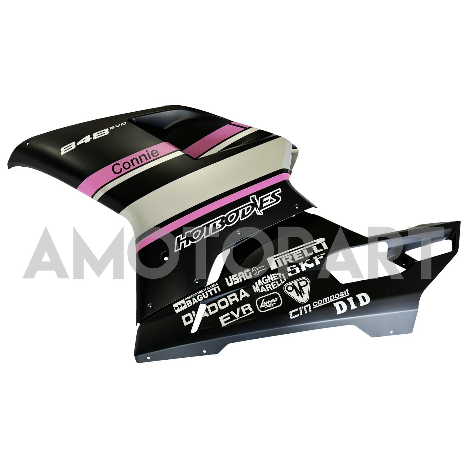 Amotopart All Years Ducati 1098/1198/848 Black Pink Fairing Kit