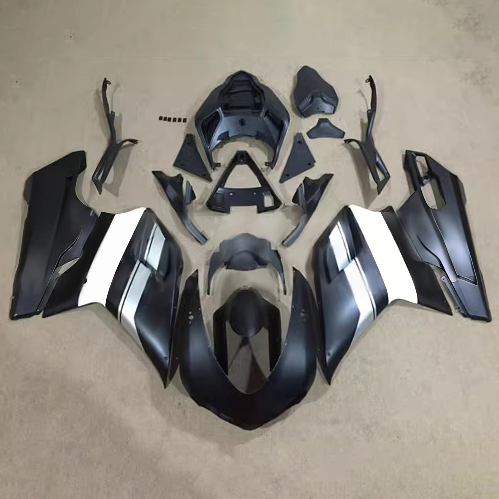 Amotopart All Years Ducati 1098/1198/848 Matte Black White Fairing Kit