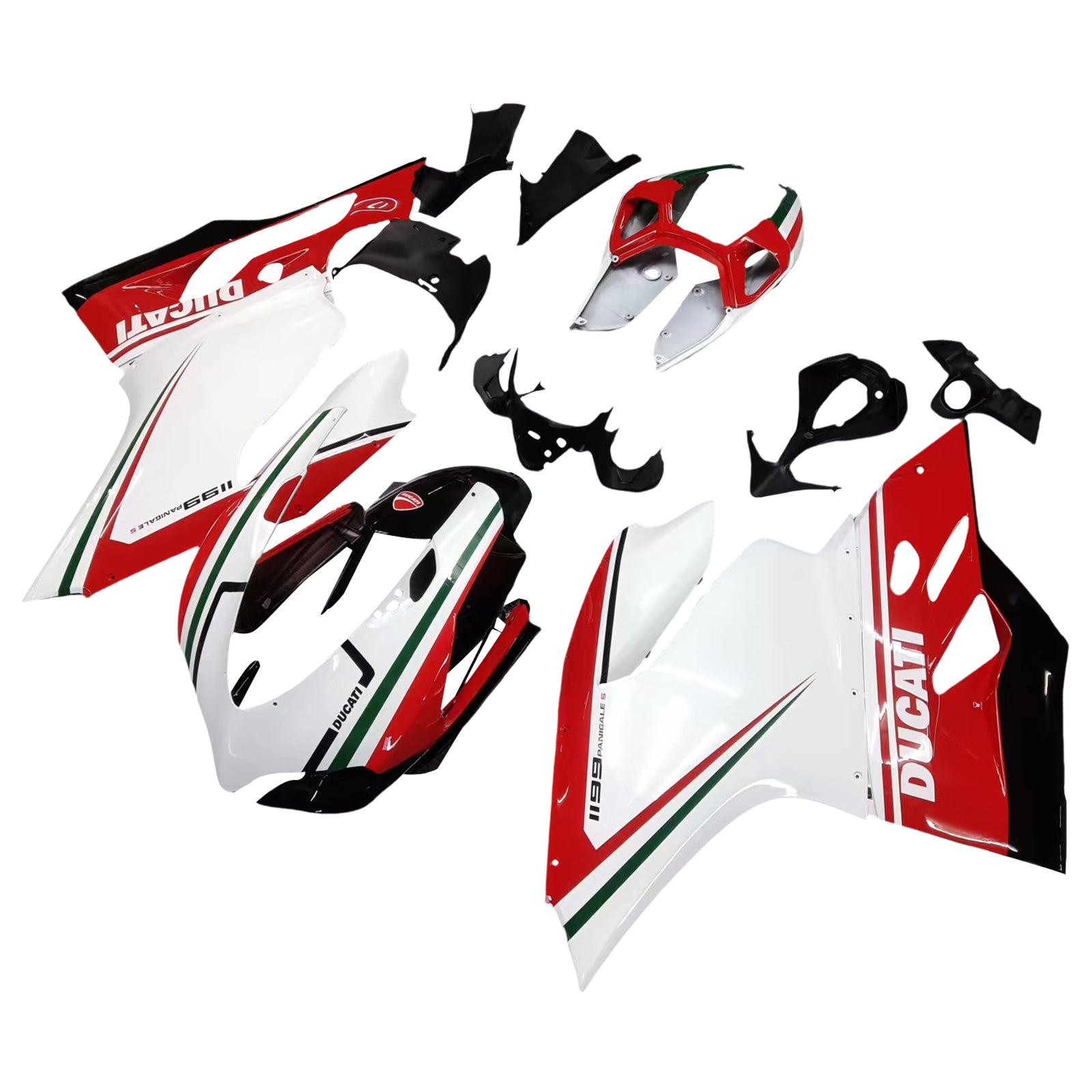 Amotopart Ducati 1199 899 2012-2015 Kit de carénage rouge et blanc