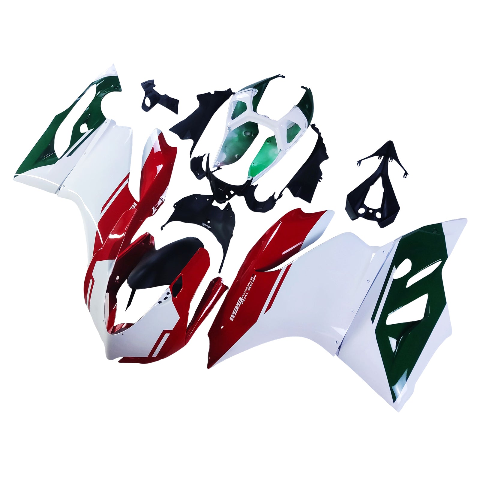 Amotopart 2012-2015 1199/899 Ducati Kit de carenado rojo y verde