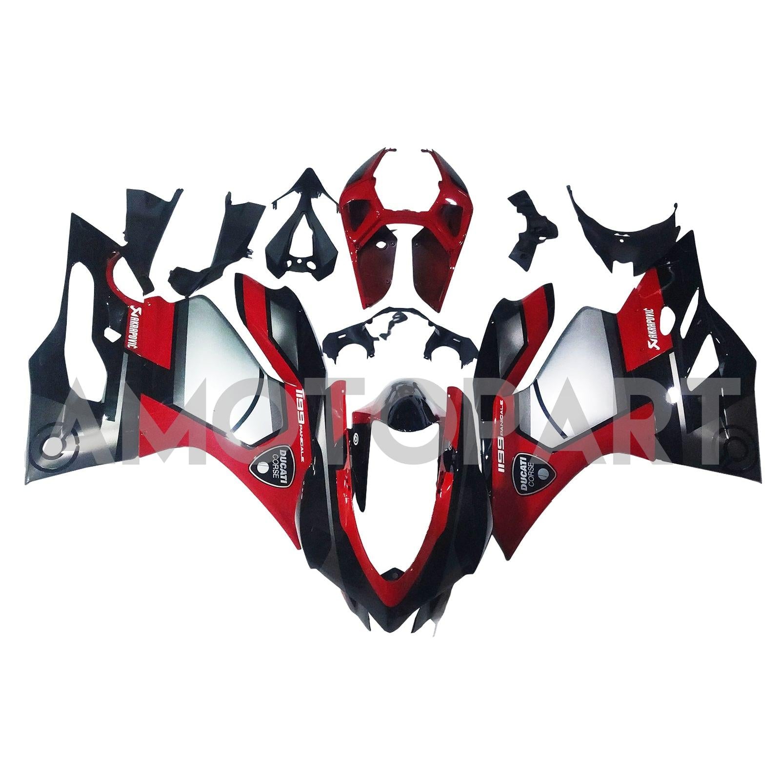 Amotopart 2012-2015 1199/899 Ducati Red & Black Style2 Fairing Kit