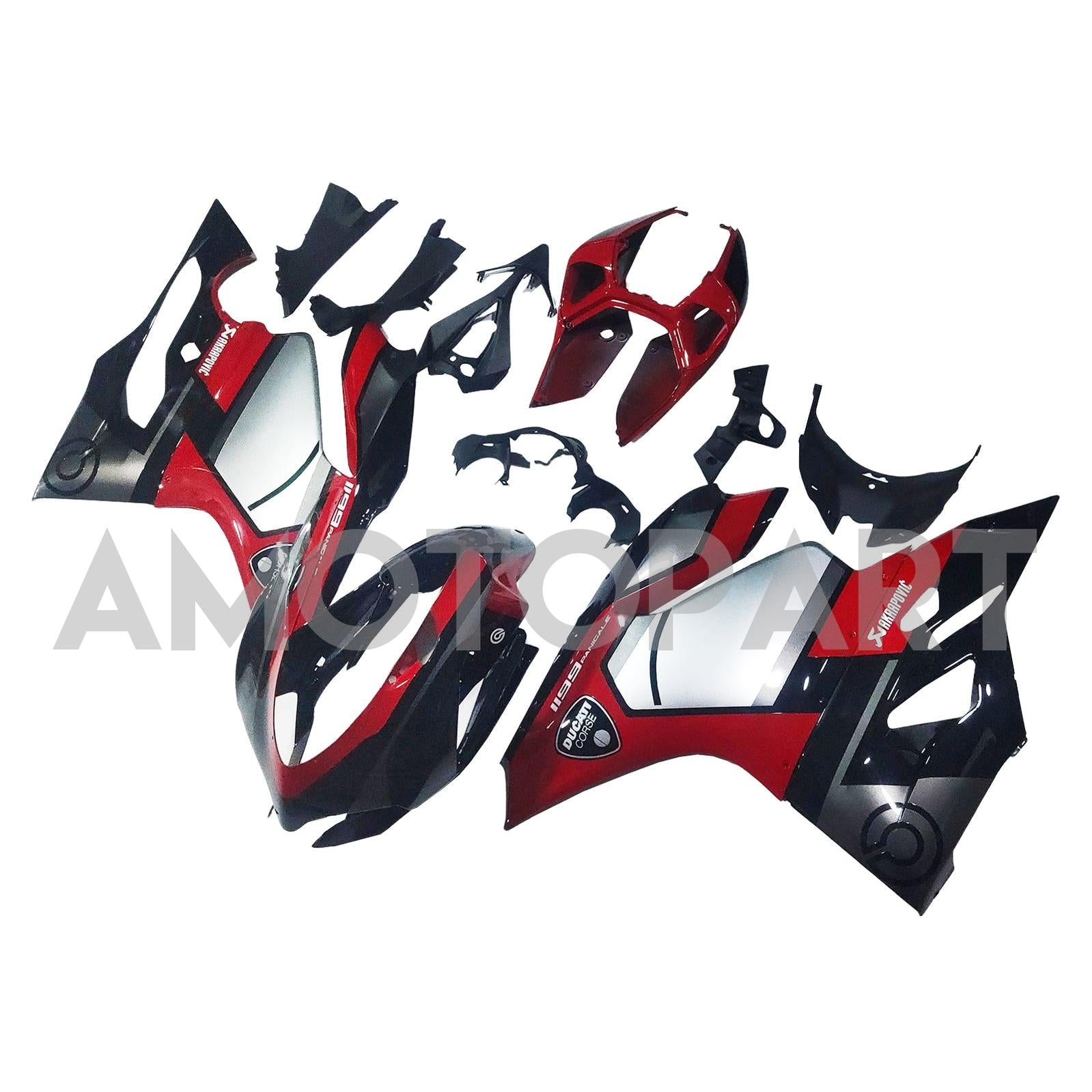 Amotopart 2012-2015 1199/899 Ducati Red & Black Style2 Fairing Kit
