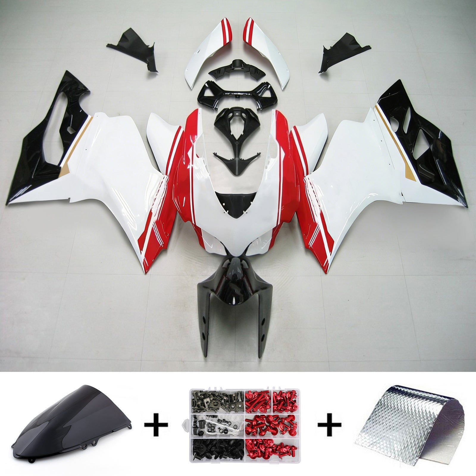 Amotopart Ducati 2012-2015 1199/899 Black White Red Fairing Kit