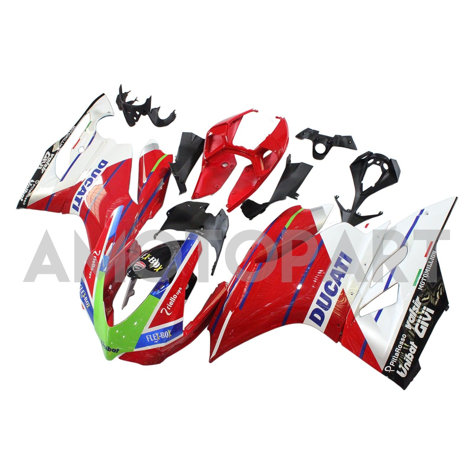 Amotopart Kit carena Ducati 2012-2015 1199/899 Linea Rosso Blu