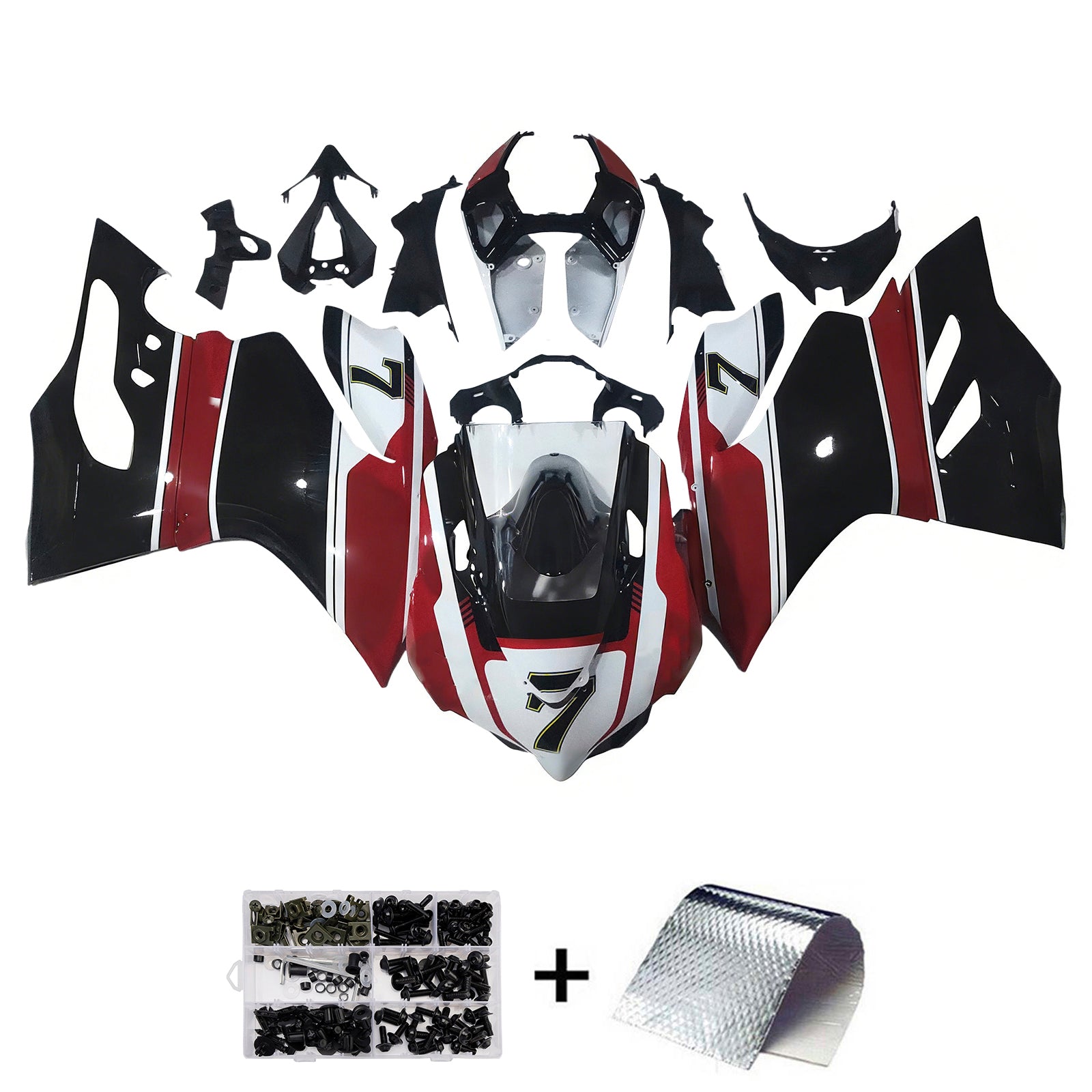 Amotopart 2012-2015 Ducati 1199 899 Red&Black Logo Fairing Kit