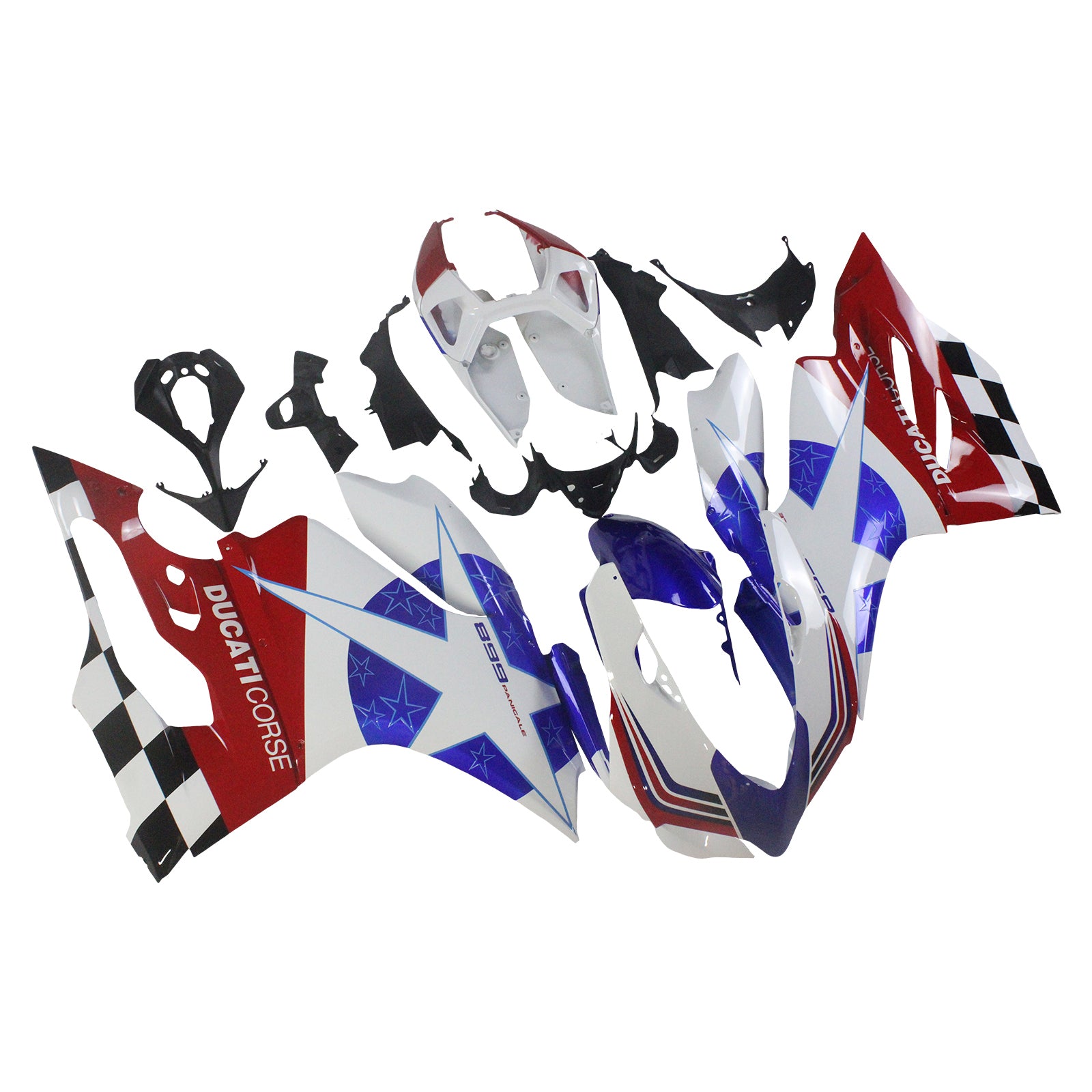 Amotopart 2012-2015 Ducati 1199 899 Blue&Red Style2 Fairing Kit