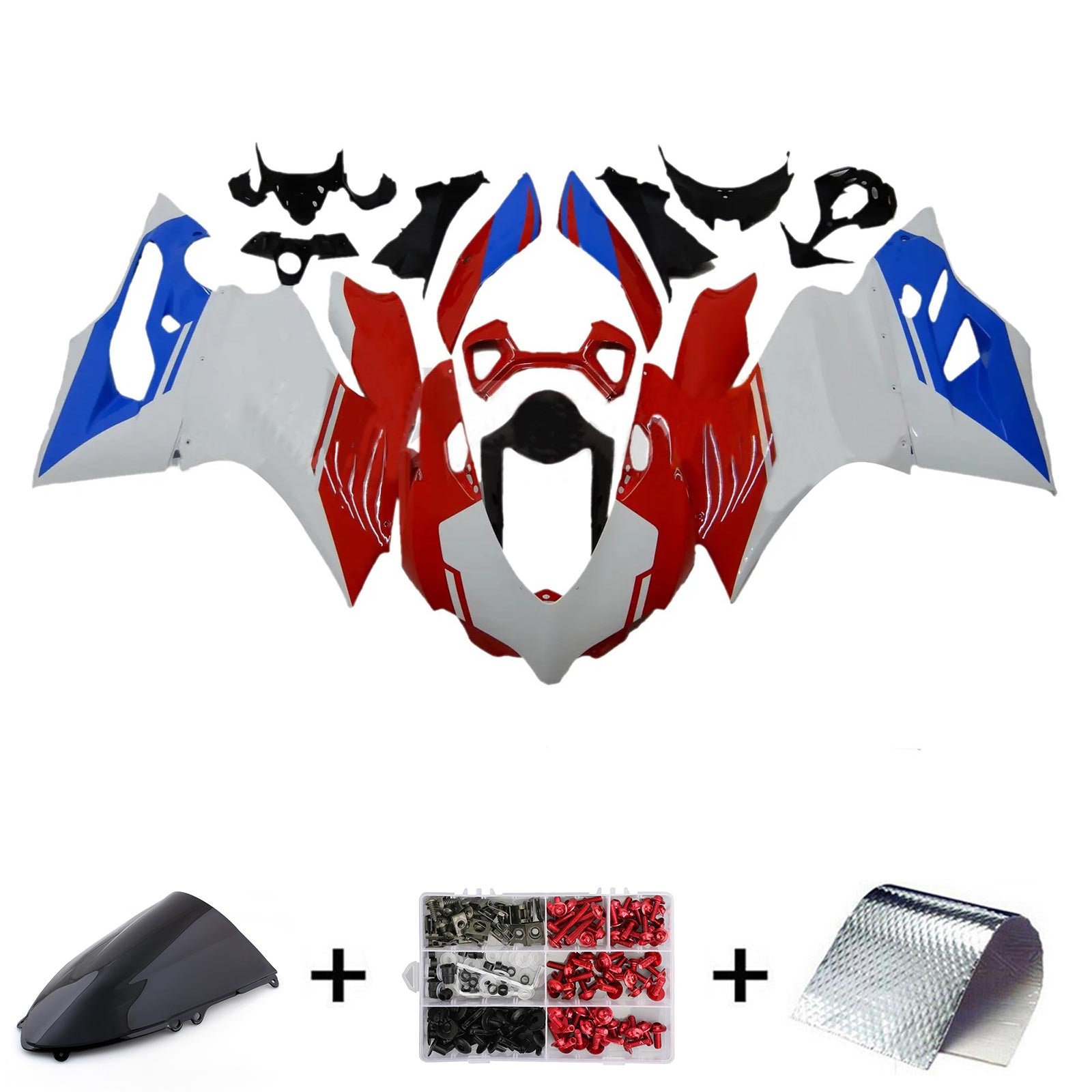 Amotopart 2012-2015 Ducati 1199 899 Blue & Red Style3 Kit de carenagem