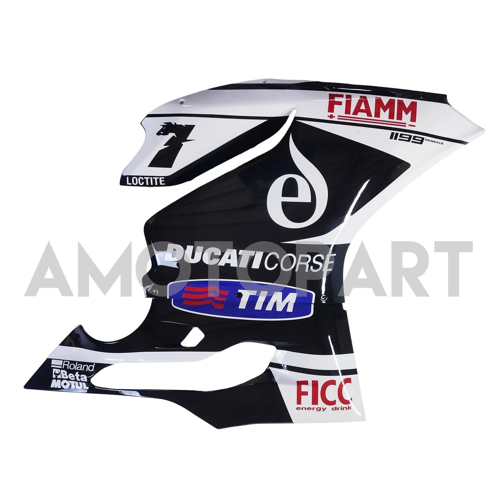 Amotopart 2012-2015 Ducati 1199/899 White Black Fairing Kit