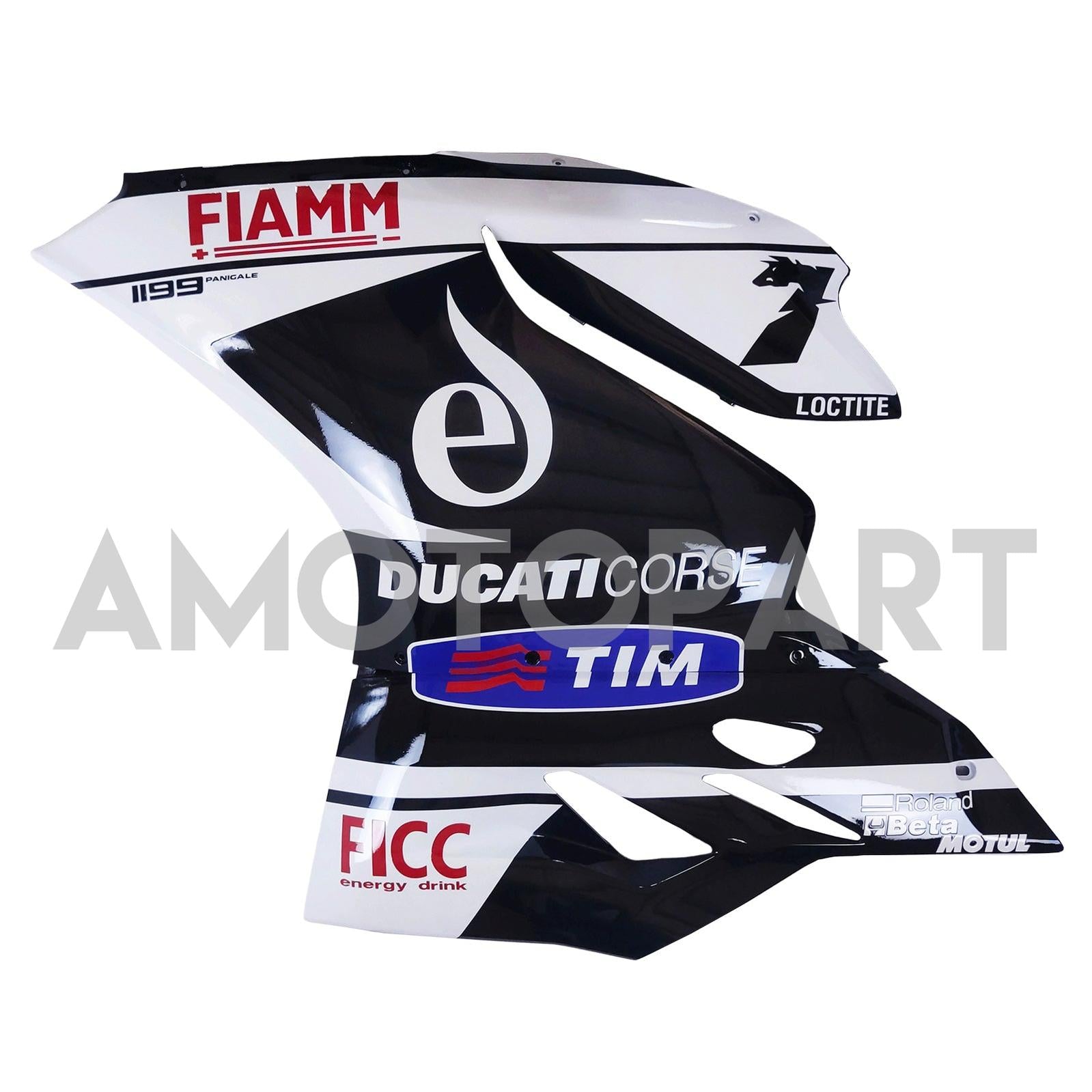 Amotopart 2012-2015 Ducati 1199/899 White Black Fairing Kit
