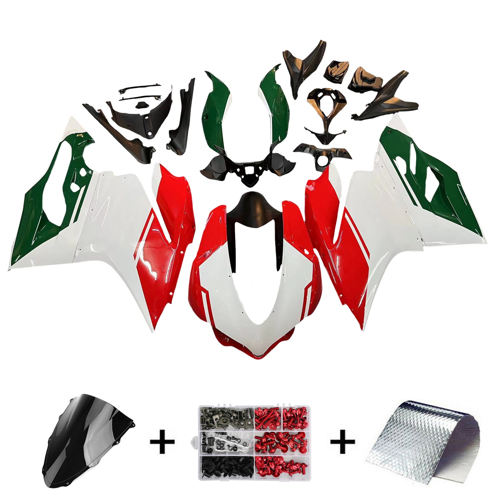 Amotopart 2015-2020 Ducati 1299 959 レッド&グリーン フェアリングキット