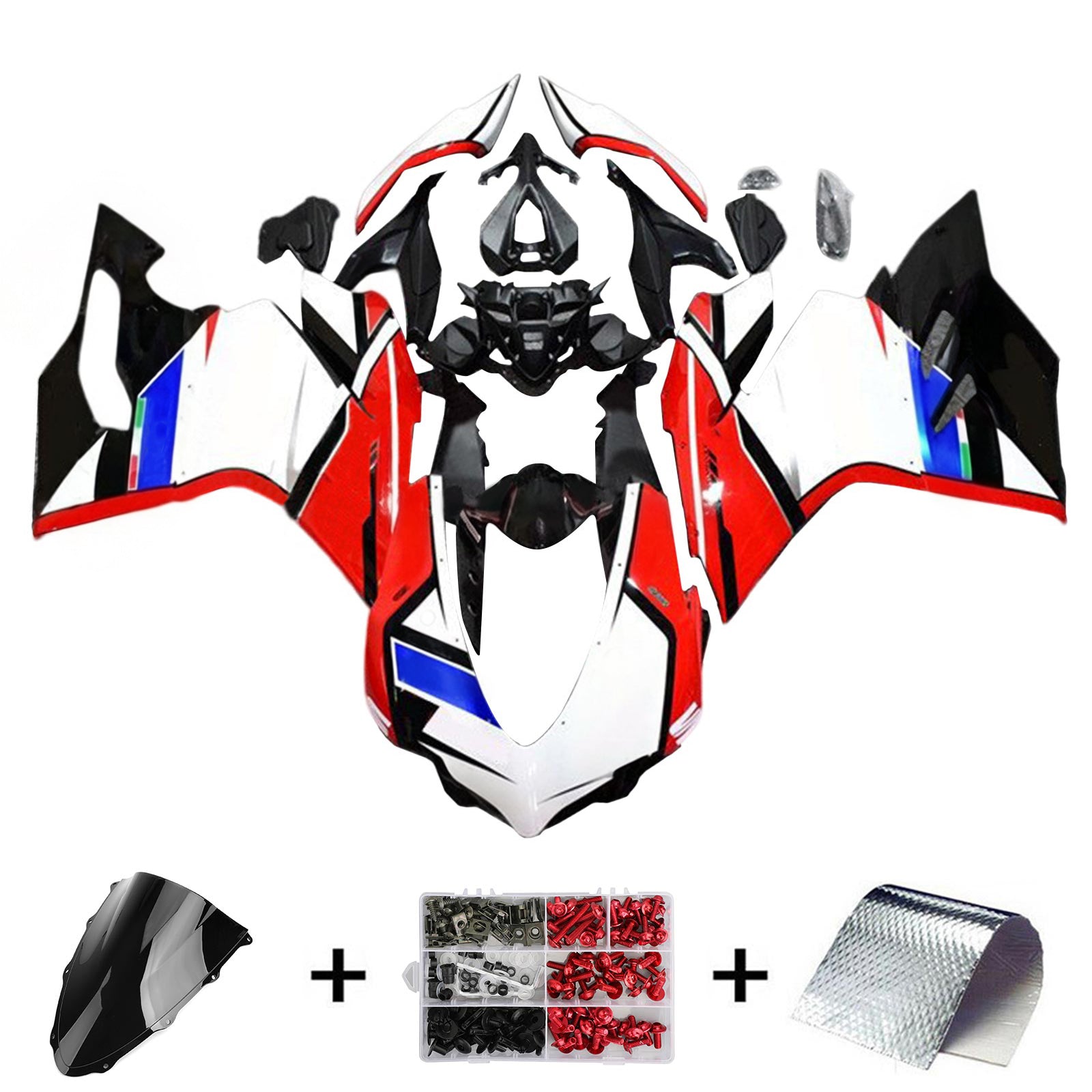 Amotopart 2015-2020 Kit carena Ducati 1299 959 stile 7 rosso e bianco