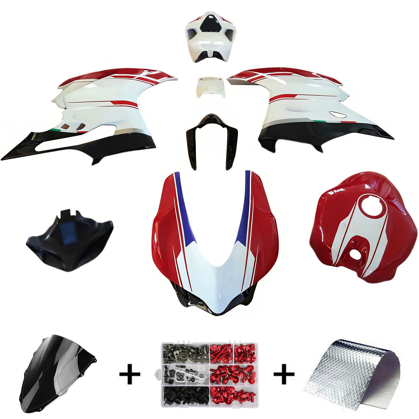 Amotopart 2015-2020 Ducati 1299 959 Red&White Style1 Fairing Kit