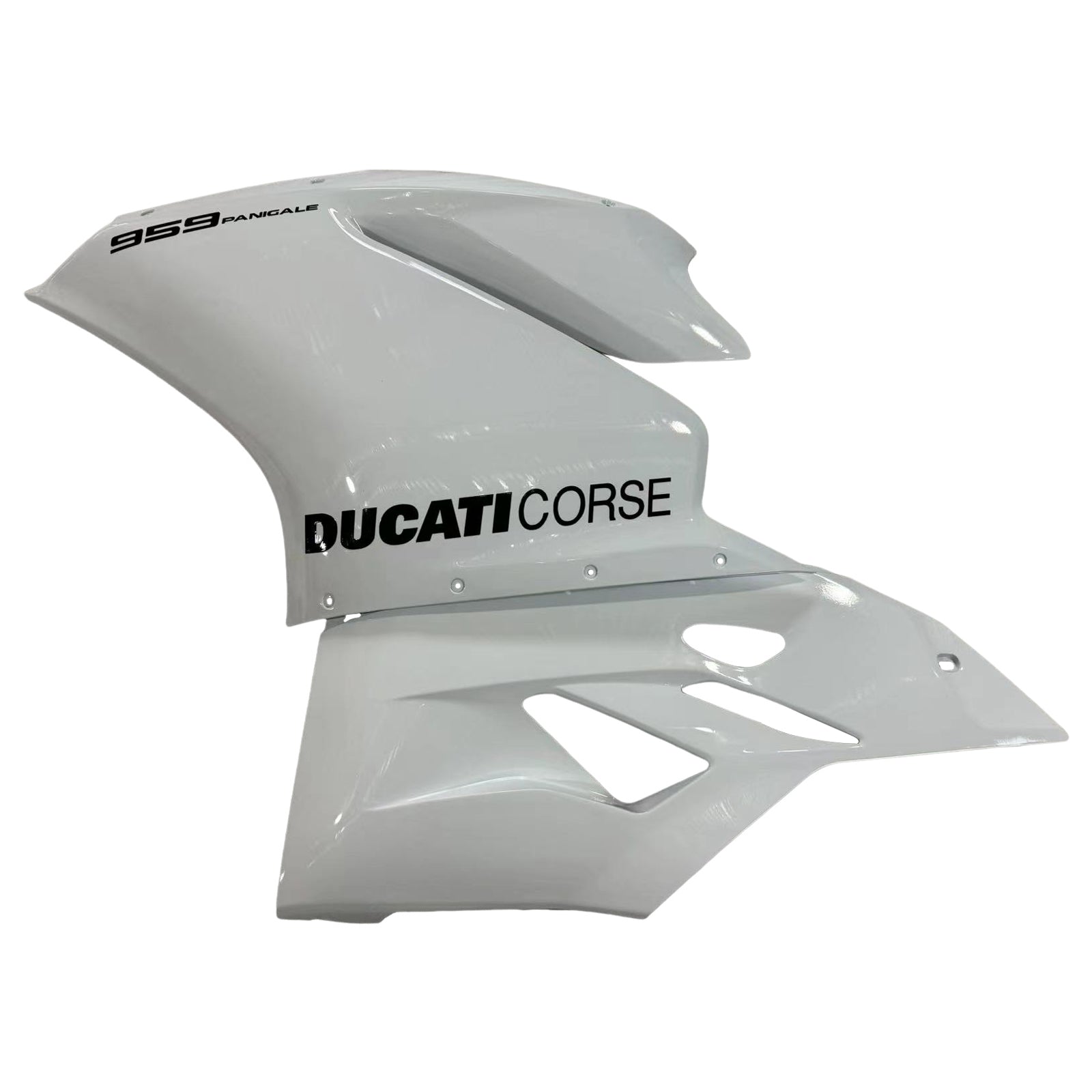 Amotopart 2015–2020 Ducati 1299 959 Weiß mit schwarzem Verkleidungsset