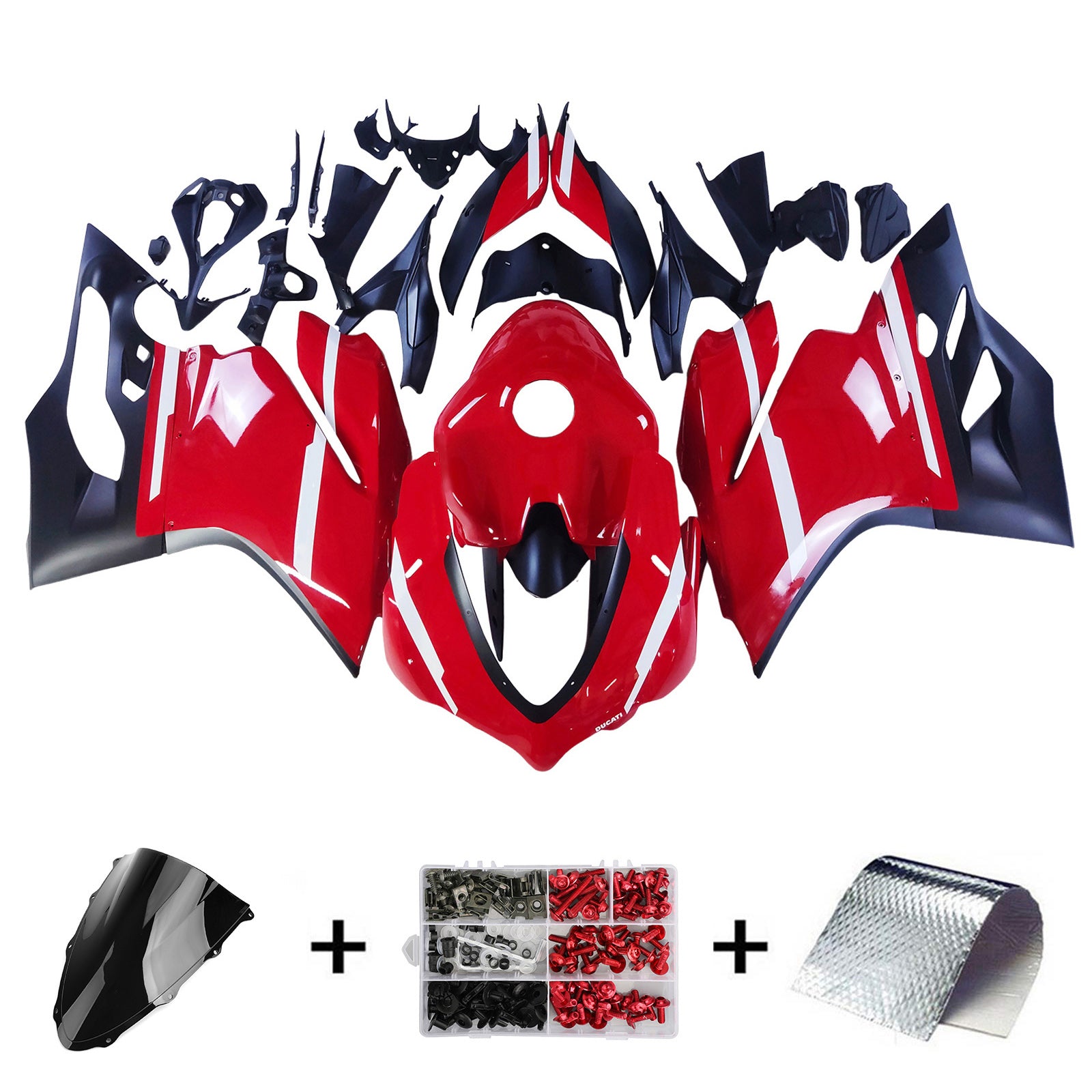 Amotopart 2015-2020 Ducati 1299/959 レッドブラック フェアリングキット