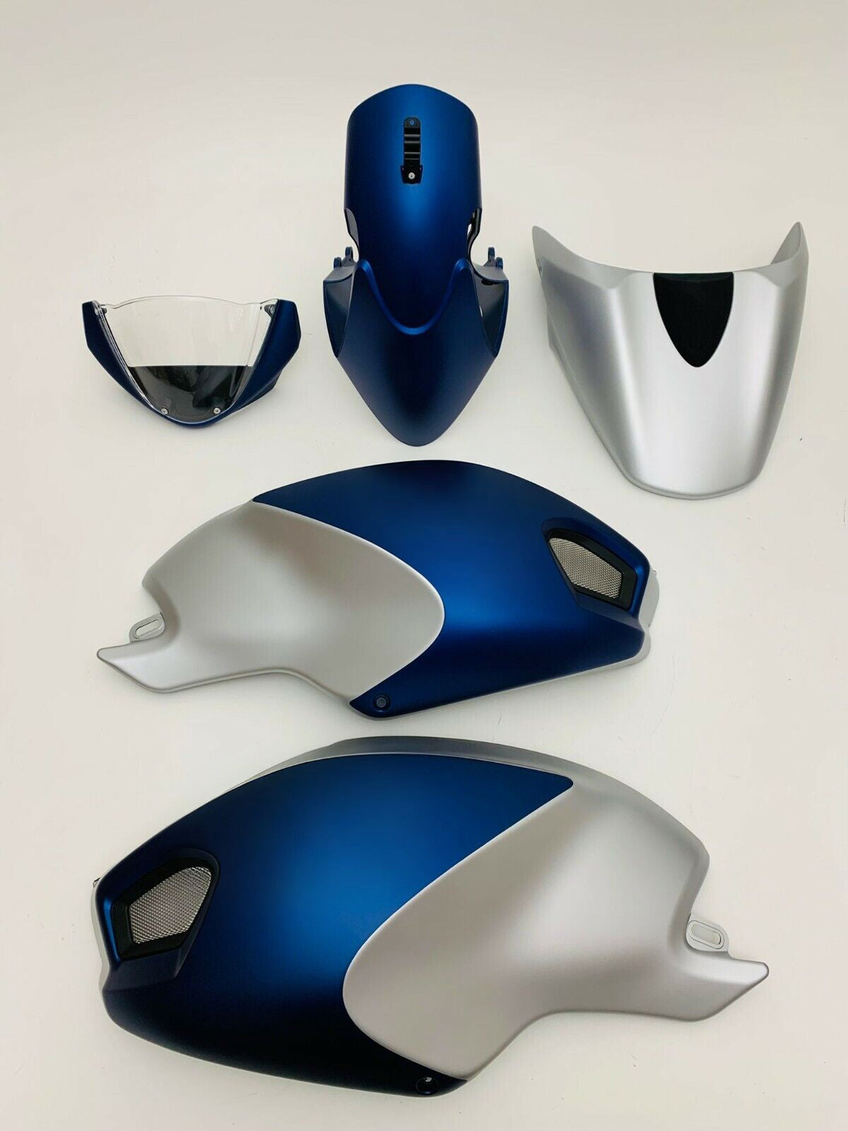 Amotopart Ducati All Years Monster 696/796/1100 S EVO Blue Sliver Fairing Kit