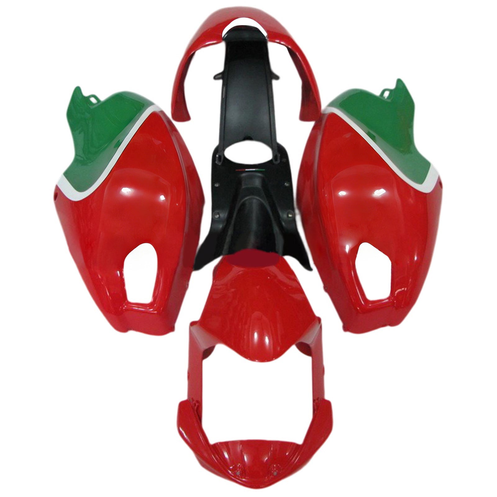 Amotopart All Years Ducati Monster 696 796 1100 S EVO Red&Green Fairing Kit