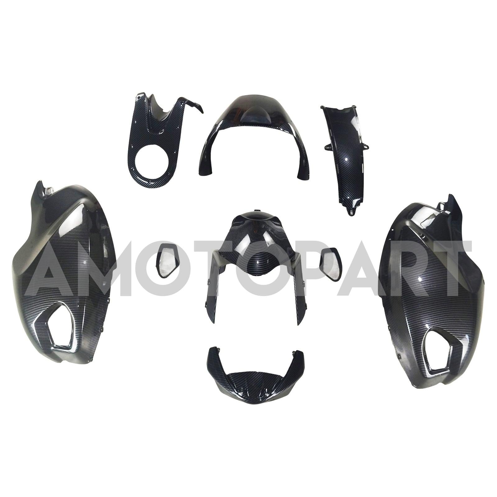Amotopart All Years Ducati Monster 696 796 1100 S EVO Carbon Fiber Black Fairing Kit