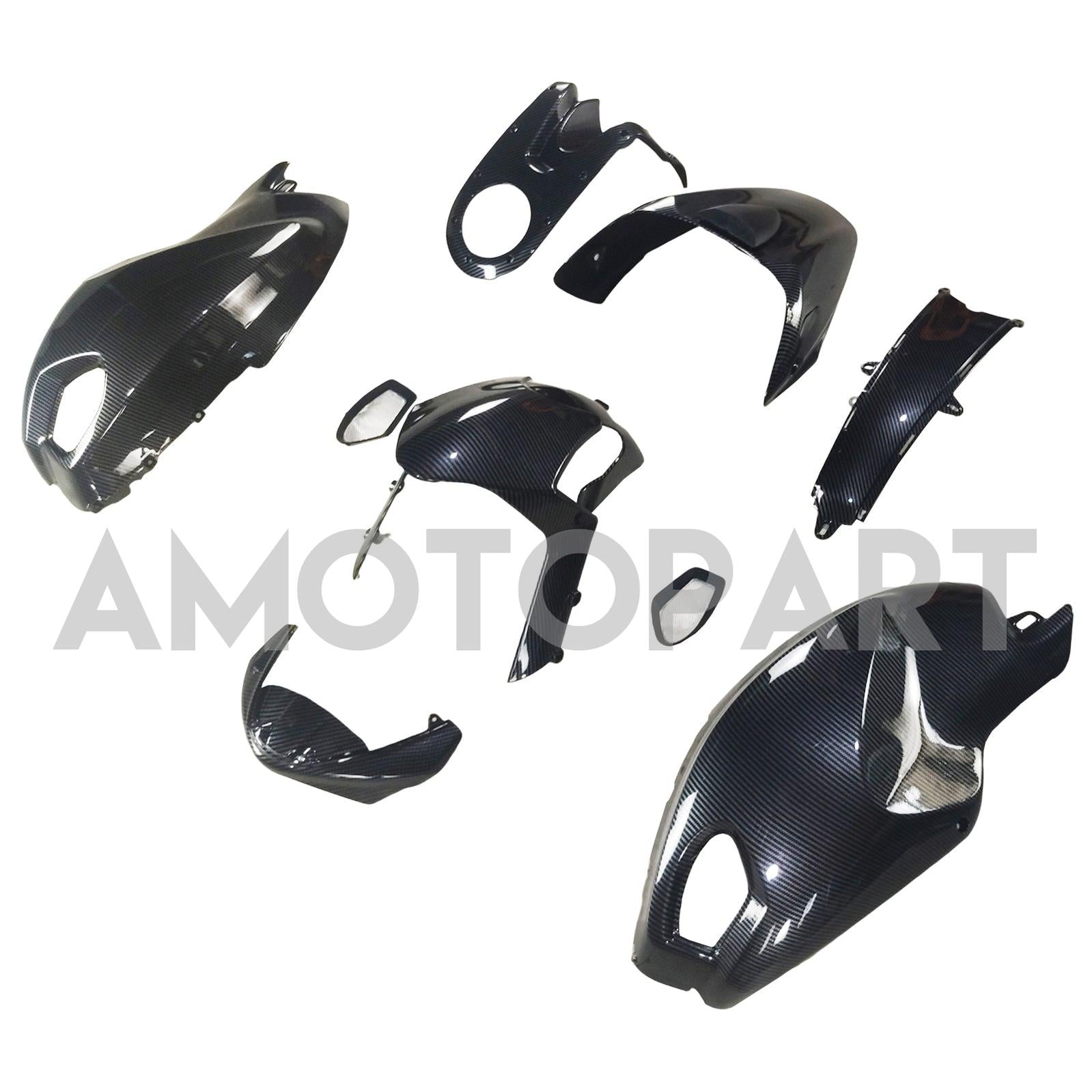 Amotopart alle Jahre Ducati Monster 696 796 1100 s Evo Carbonfaserschwarzverkleidungskit