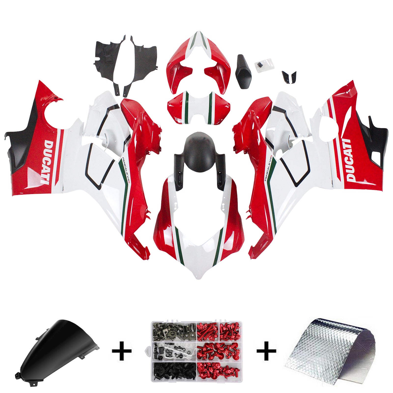 Amotopart Ducati 2018-2019 Panigale V4/V4S y 2018-2020 Panigale V4SP Estilo 5 Kit de carenado