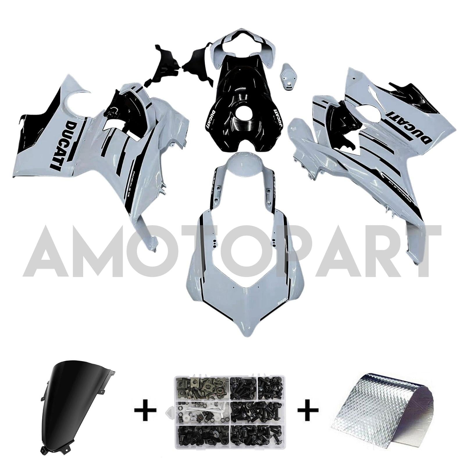 Amotopart Ducati 2018-2019 Panigale V4 V4S Light Gray Fairing Kit