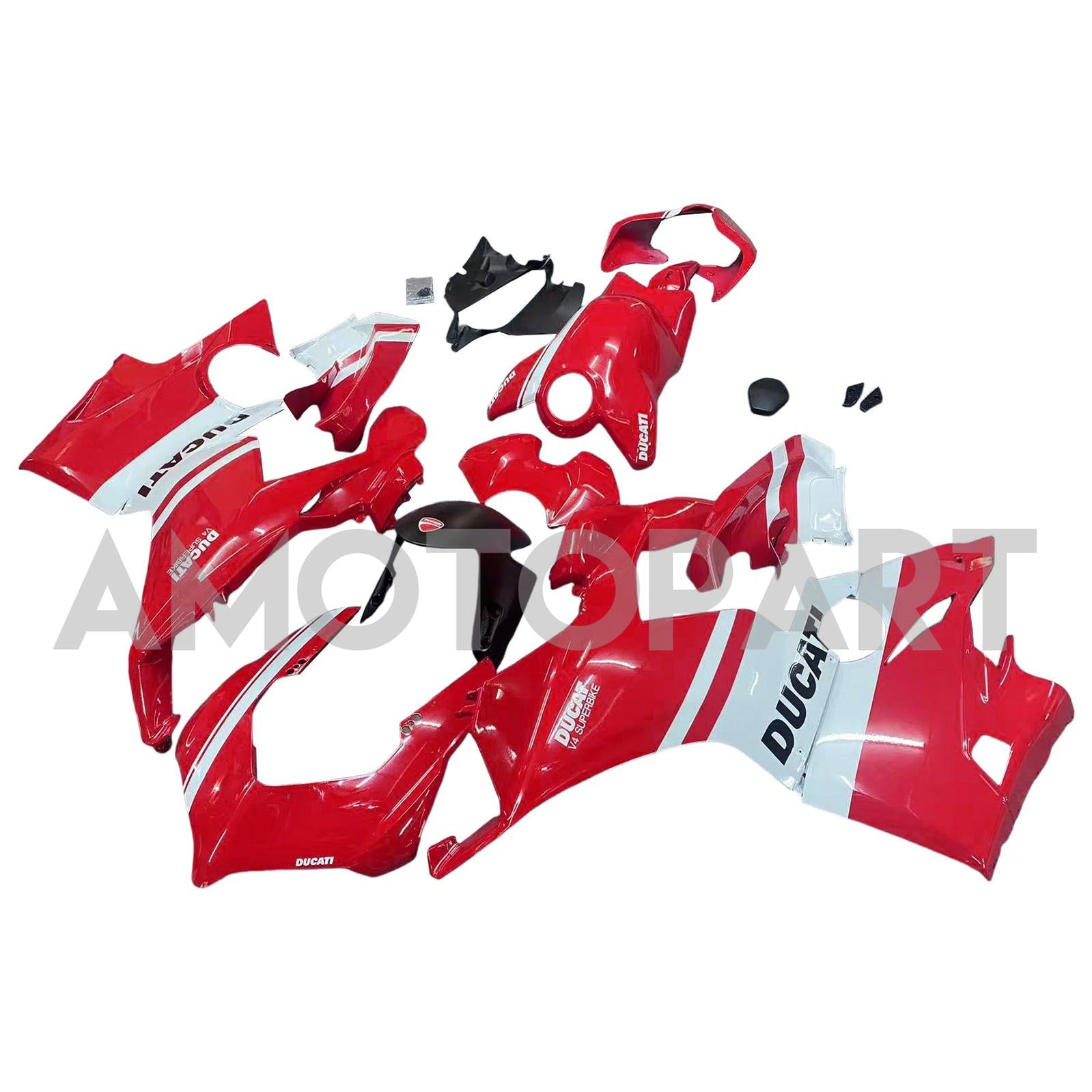 Amotopart Ducati 2018-2019 Panigale V4 V4S Red White Fairing Kit