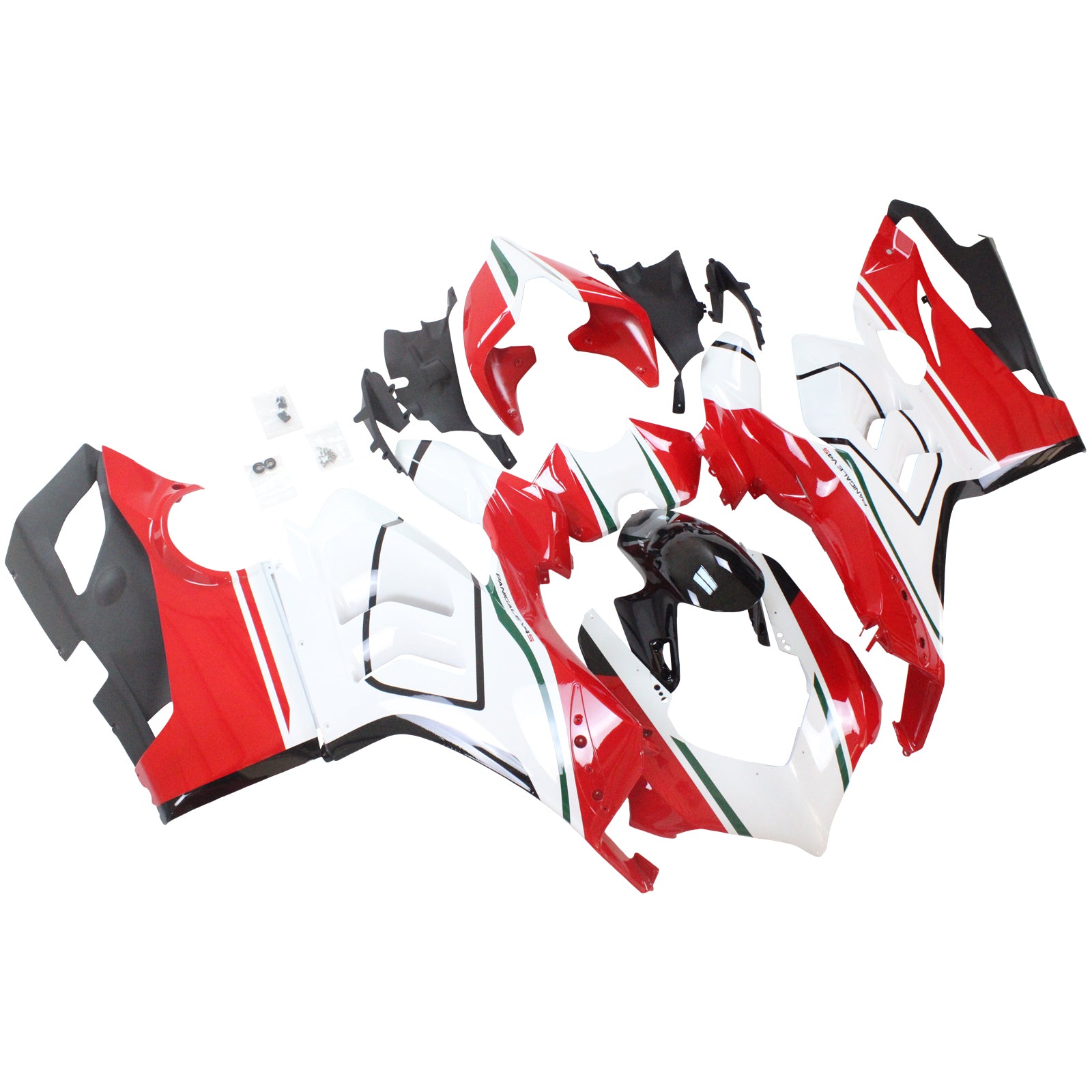 Amotopart Ducati Panigale 20-21 V4/V4S &amp; 21-22 V4SP &amp; 19-22 V4R Weiß-Rot Verkleidungssatz