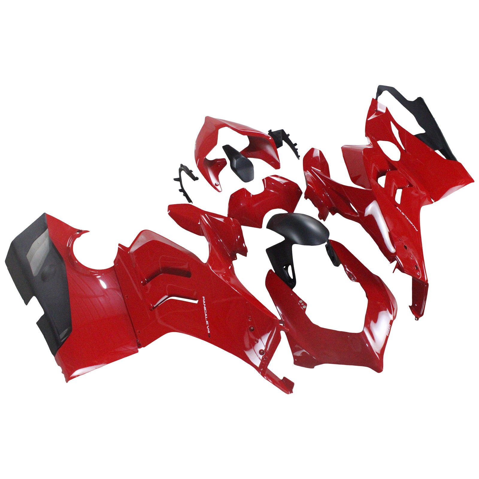 Amotopart Ducati Panigale 20-21 V4/V4S &amp; 21-22 V4SP &amp; 19-22 V4R Rot mit weißem Logo Verkleidungssatz
