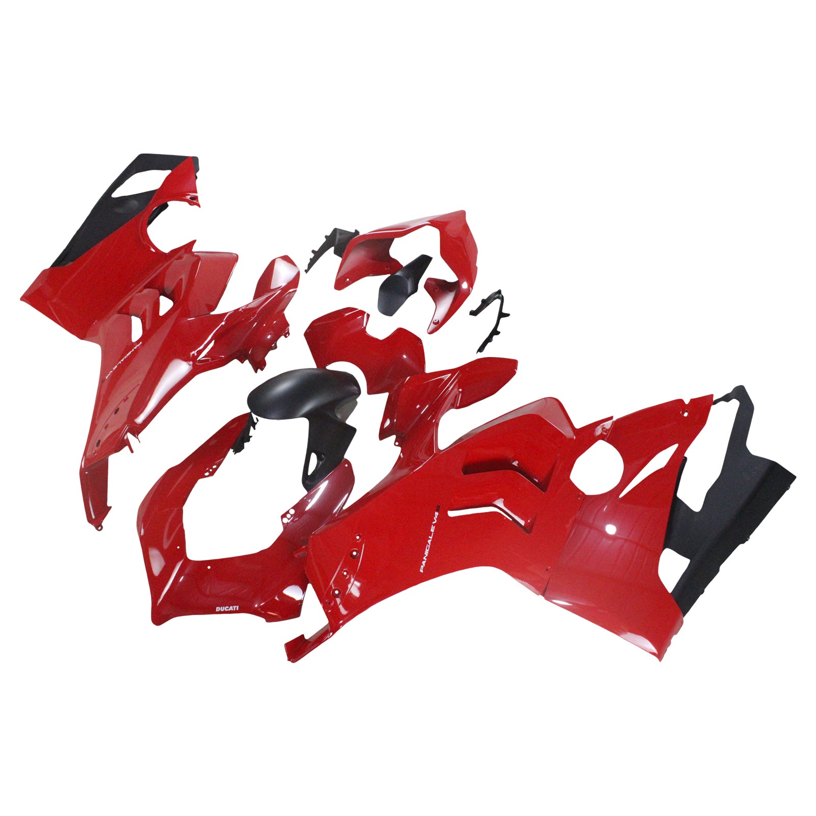 Amotopart Ducati Panigale 20-21 V4/V4S & 21-22 V4SP & 19-22 V4R Red with White Logo Fairing Kit