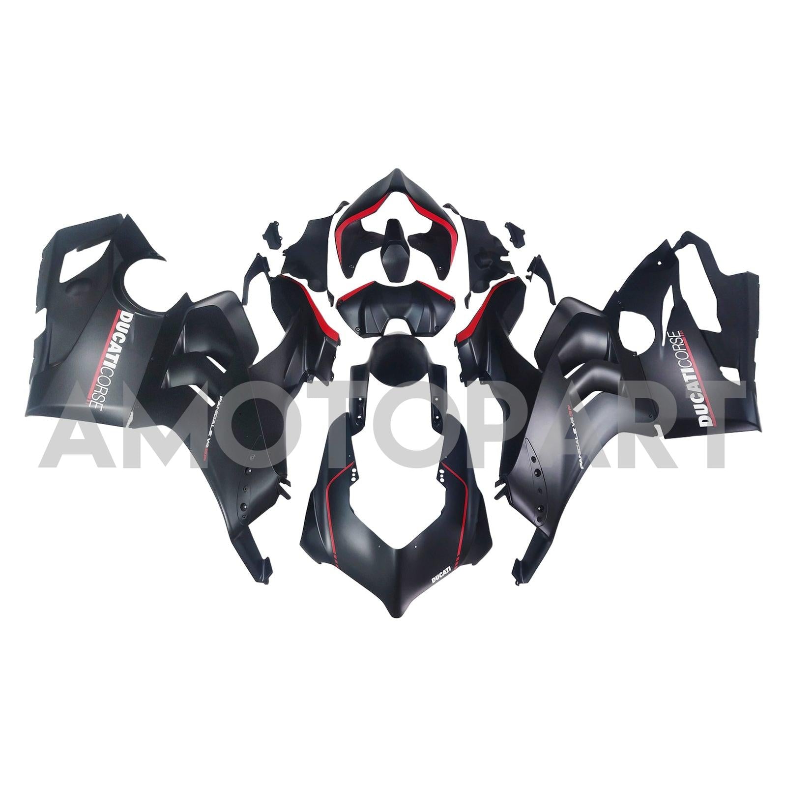 Amotopart Ducati 20-21 Panigale V4 V4S Black Sliver Fairing Kit