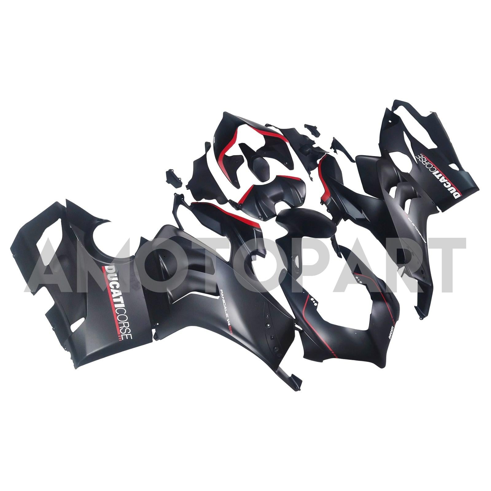 Amotopart Ducati 20-21 Panigale V4 V4S Black Sliver Fairing Kit