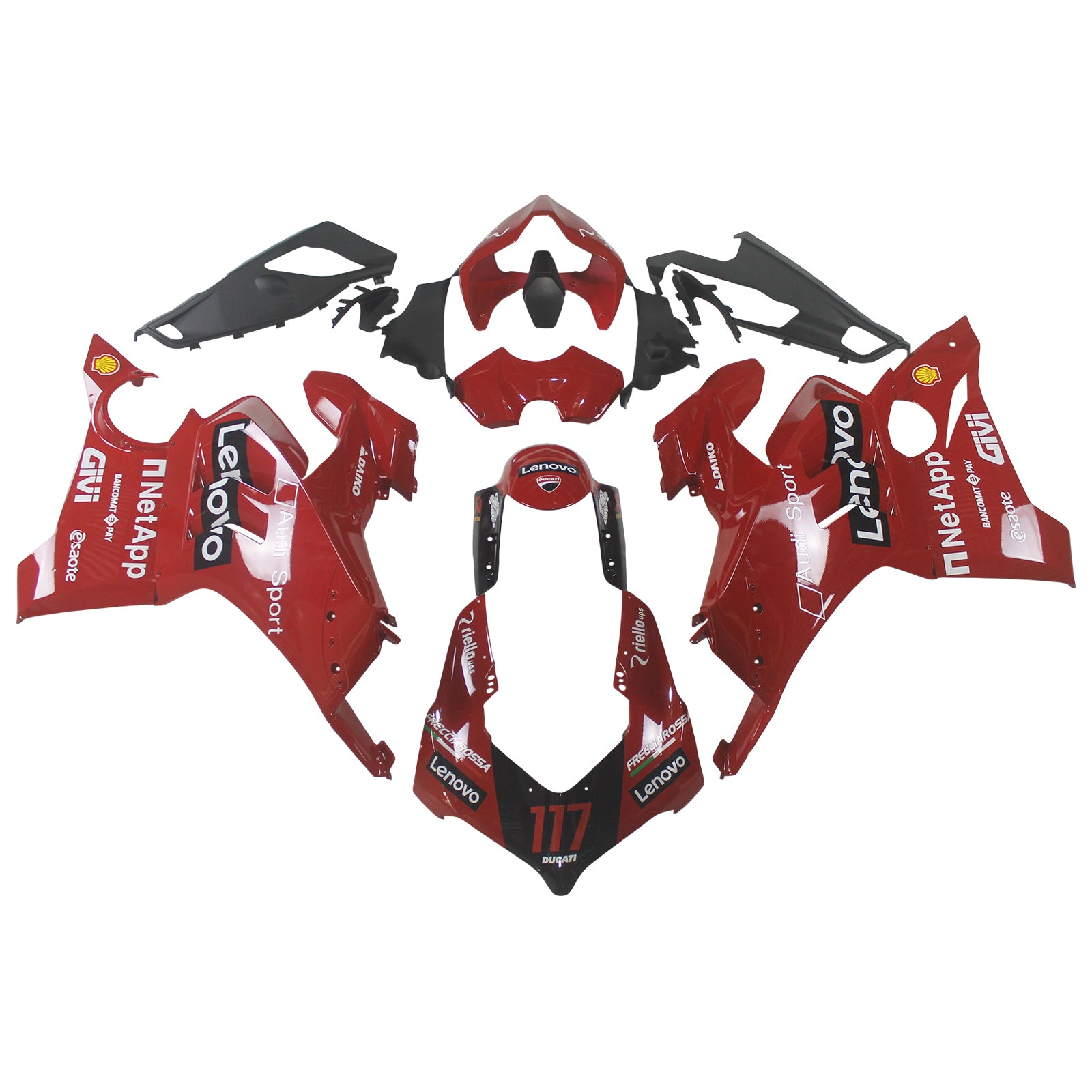 Amotopart Ducati Panigale 20-21 V4/V4S & 21-22 V4SP & 19-22 V4R Red Style2 Fairing Kit