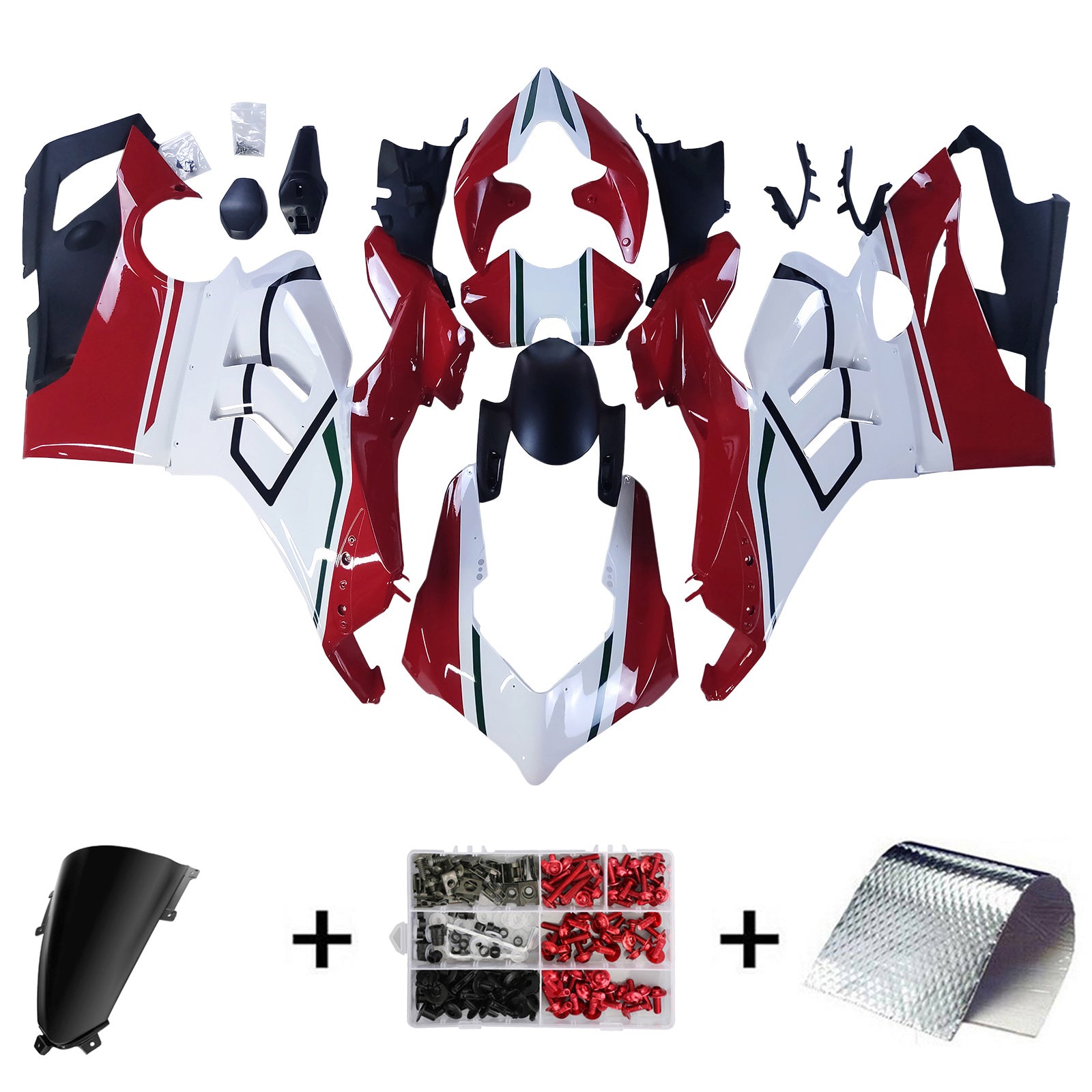 Amotopart Ducati 20-21 Panigale V4 V4S Red Style4 Fairing Kit