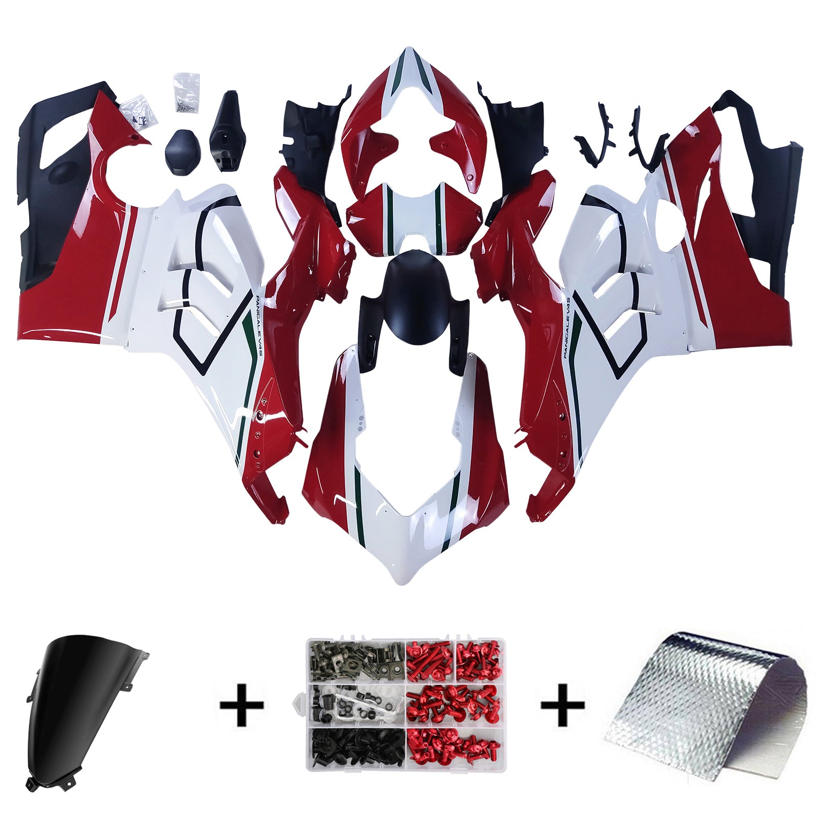 Amotopart Ducati 20-21 Panigale V4 V4S Red Style4 Fairing Kit