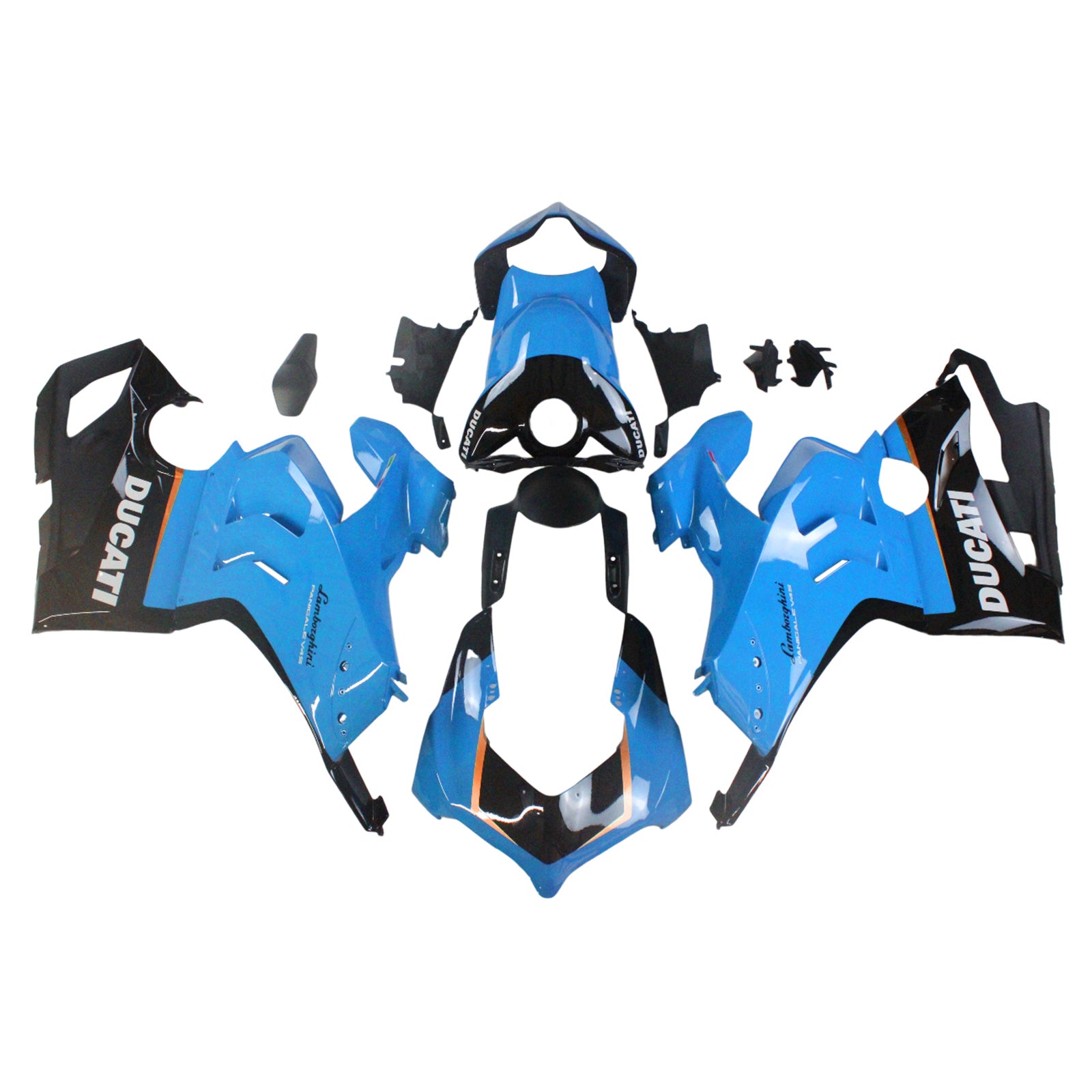 Amotopart Kit carena Blu&amp;Arancione Ducati Panigale 20-21 V4/V4S &amp; 21-22 V4SP &amp; 19-22 V4R