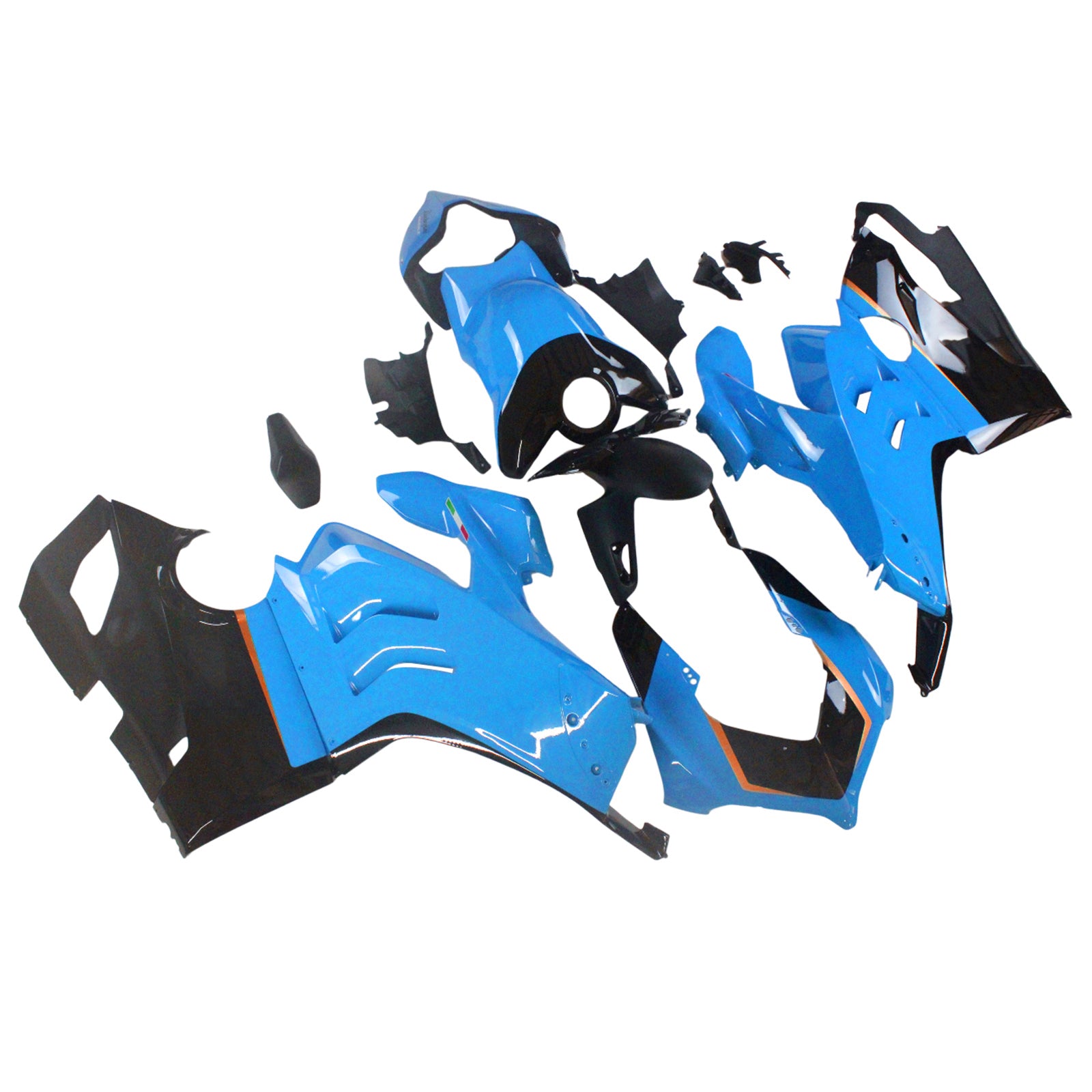 Amotopart Ducati 20-21 Panigale V4 V4S Blue＆Orange Fairing Kit
