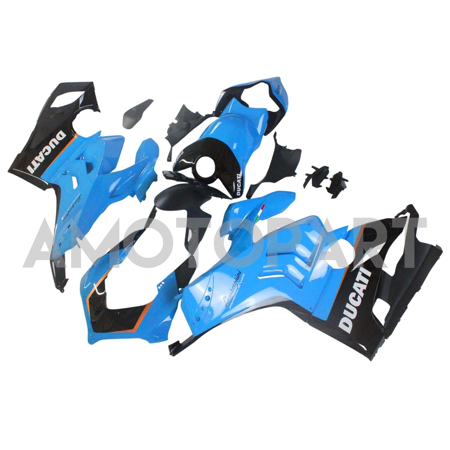 Amotopart Ducati 20-21 Panigale V4 V4S Blau&Orangefarbenes Verkleidungskit