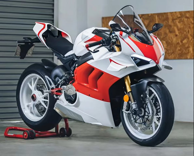 Amotopart Ducati 20-21 Panigale V4 V4S White Orange Fairing Kit