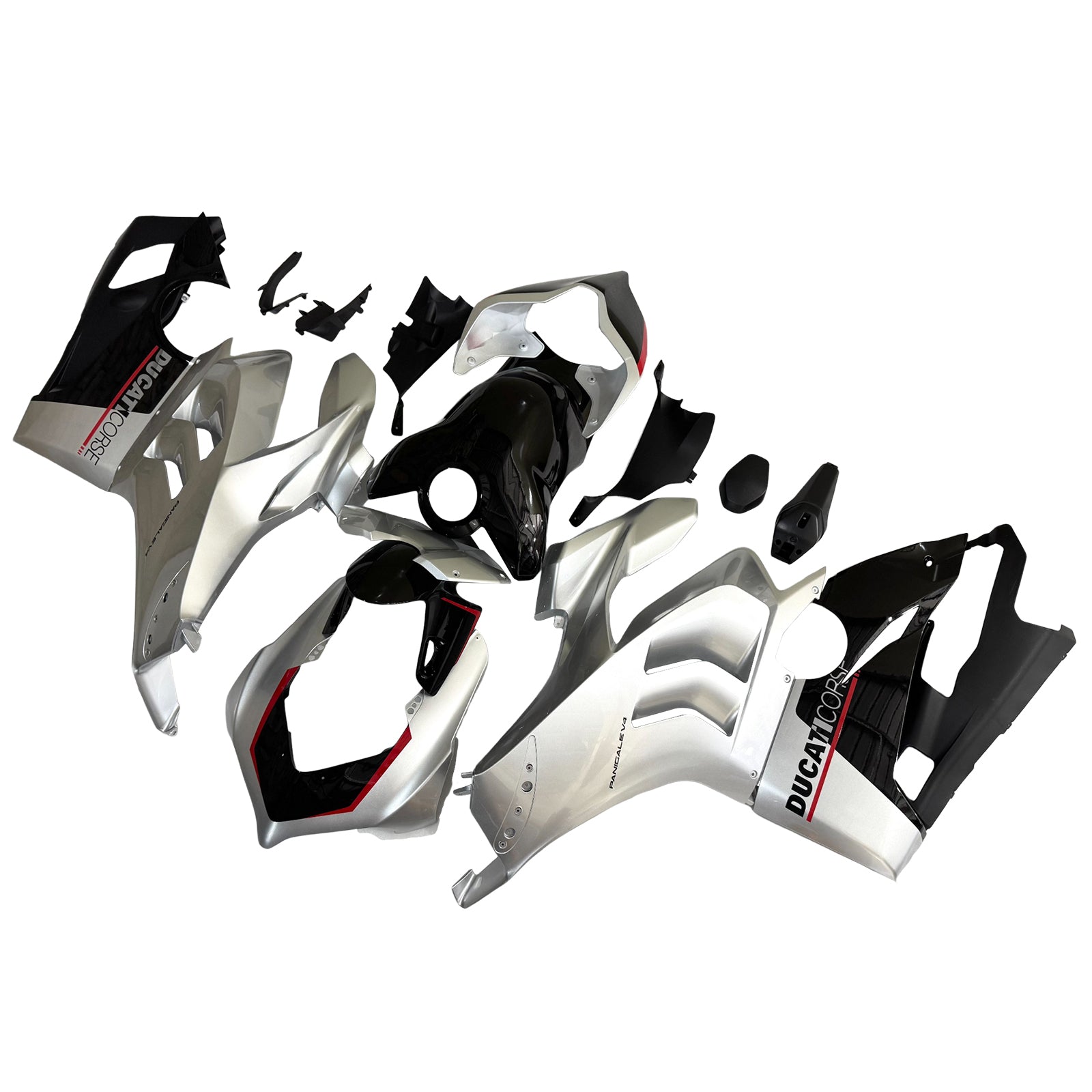 Amotopart Ducati 20-21 Panigale V4 V4S Silver White Fairing Kit