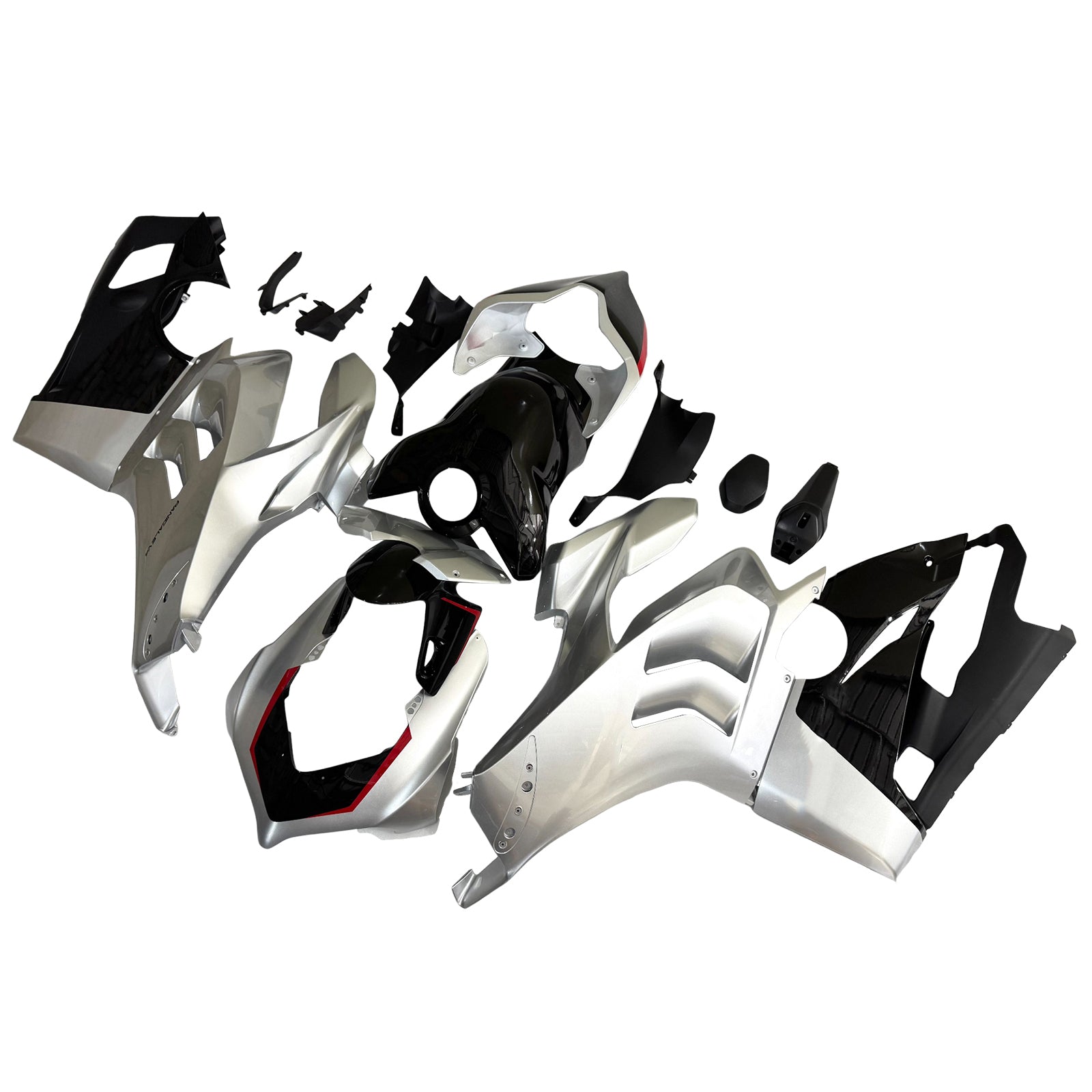 Amotopart Ducati 20-21 Panigale V4 V4s Srebrny biały zestaw owiewki